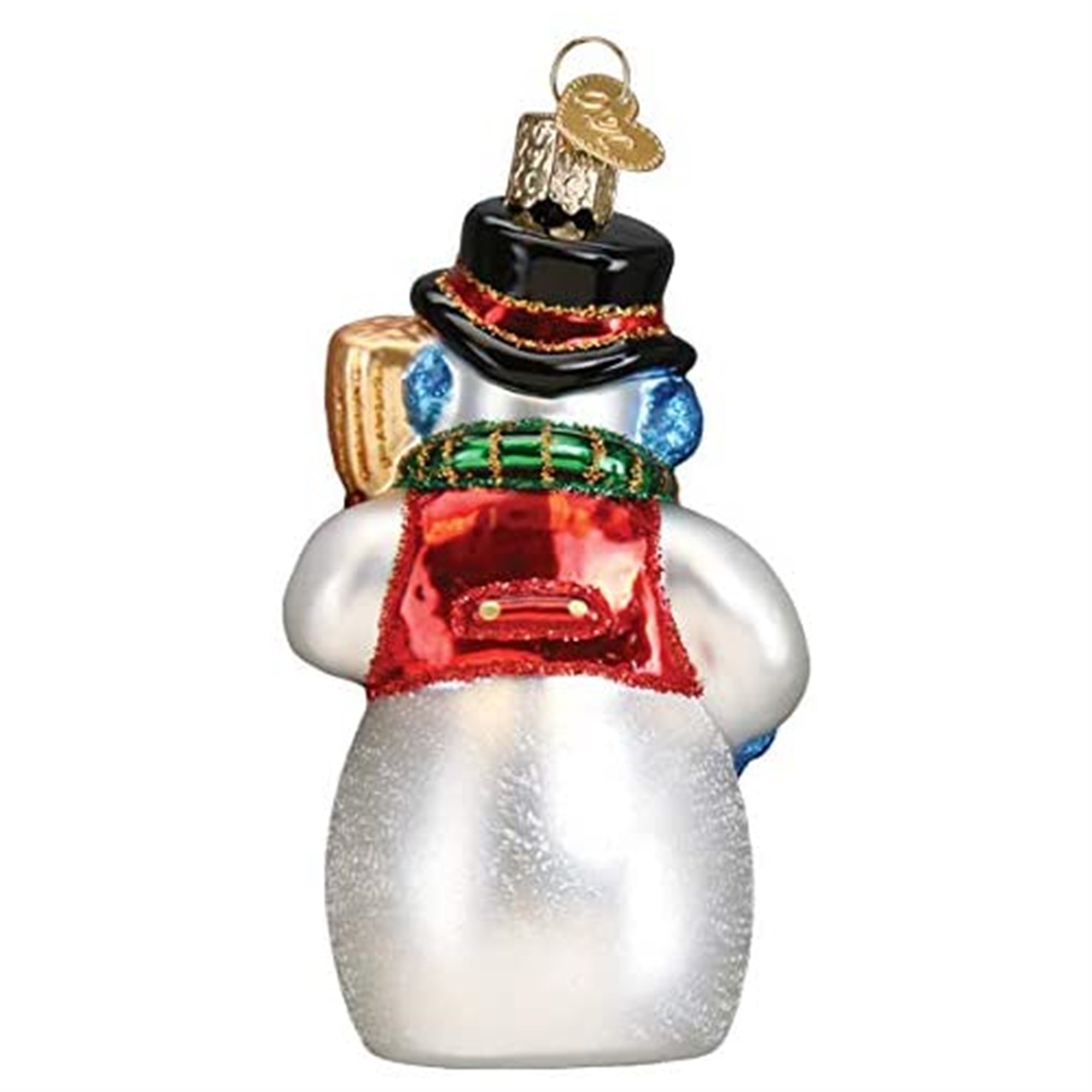 Old World Christmas Glass Blown Ornament for Christmas Tree, Snowman with Face Mask