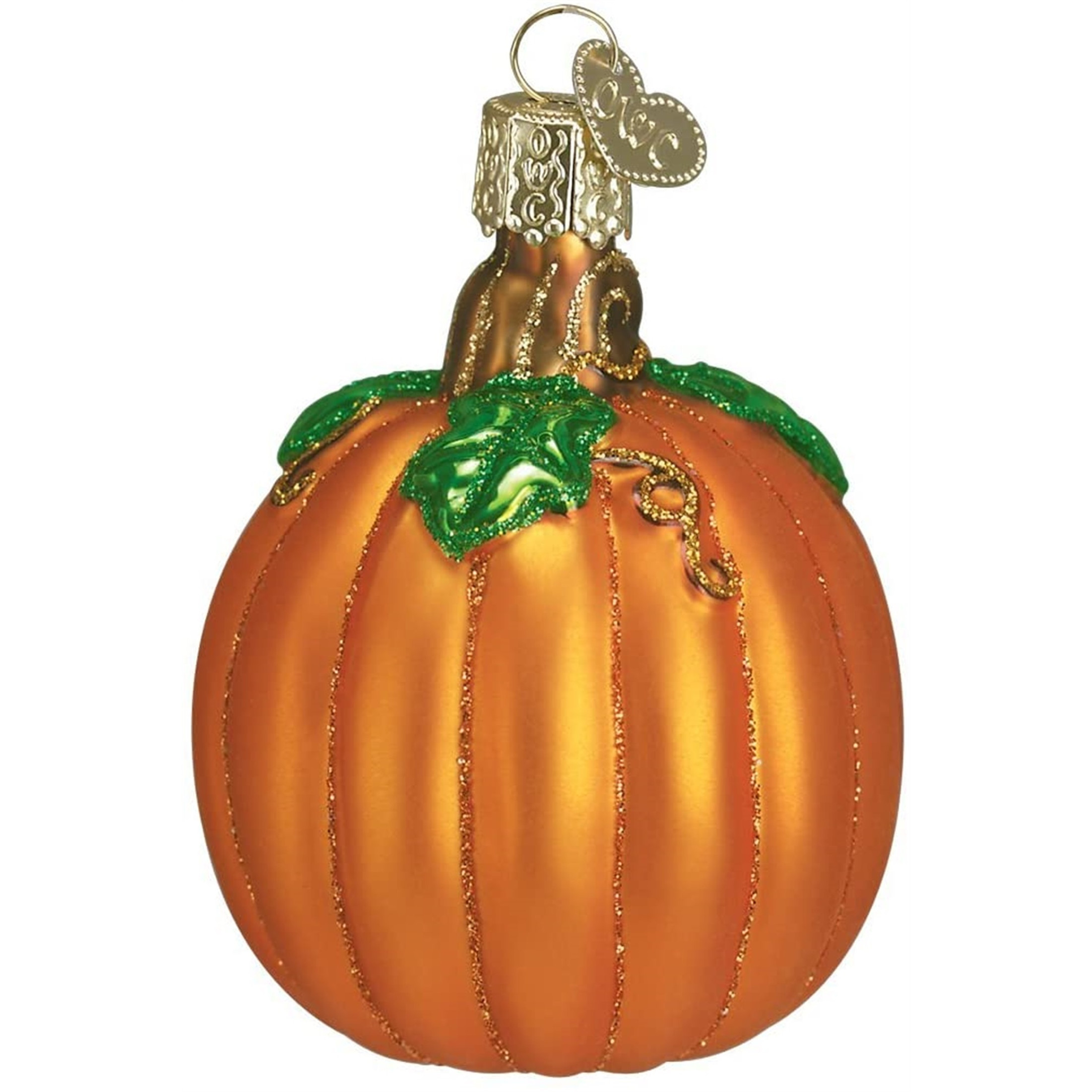 Old World Christmas Glass Blown Ornament, Pumpkin (With OWC Gift Box)