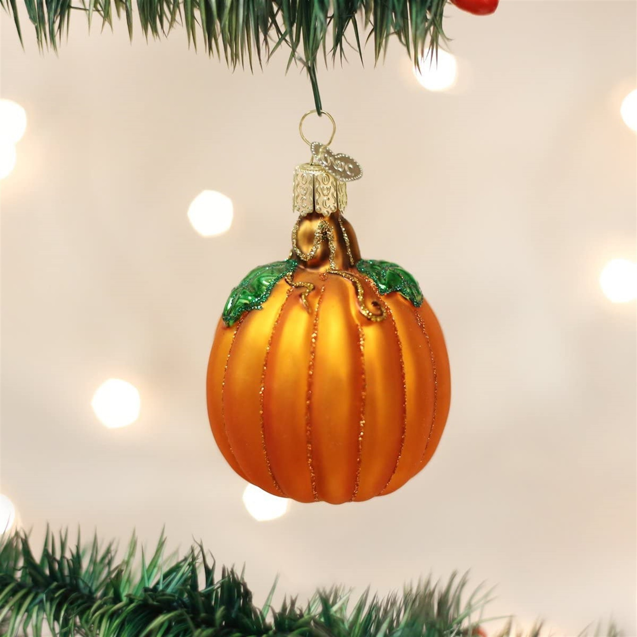Old World Christmas Glass Blown Ornament, Pumpkin (With OWC Gift Box)