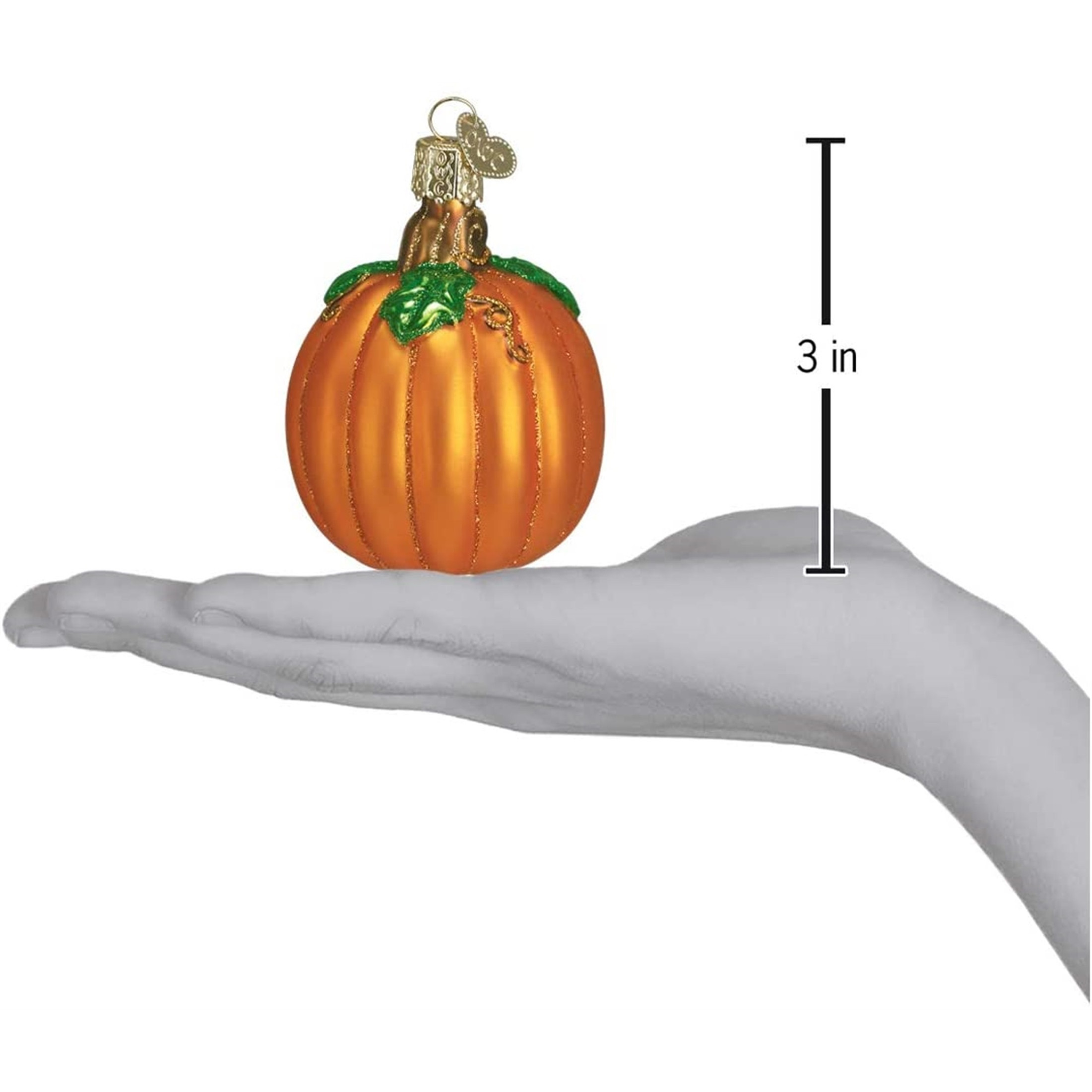 Old World Christmas Glass Blown Ornament, Pumpkin (With OWC Gift Box)