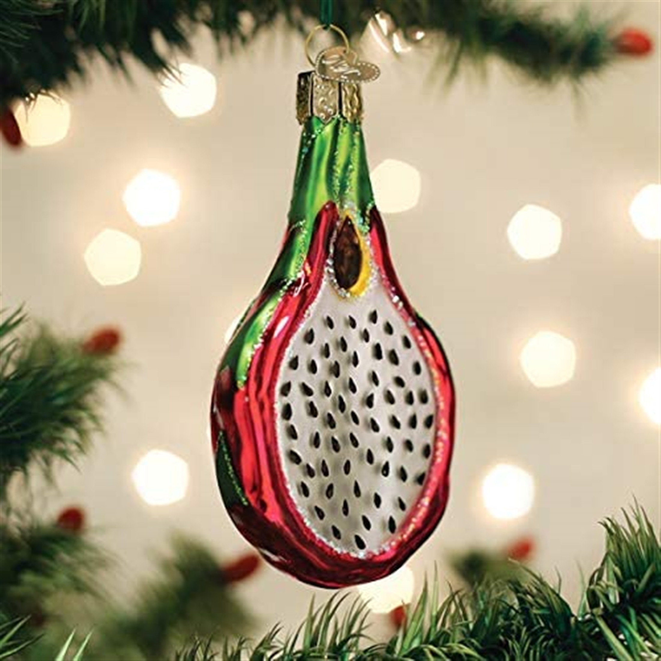 Old World Christmas Glass Blown Ornament for Christmas Tree, Dragon Fruit