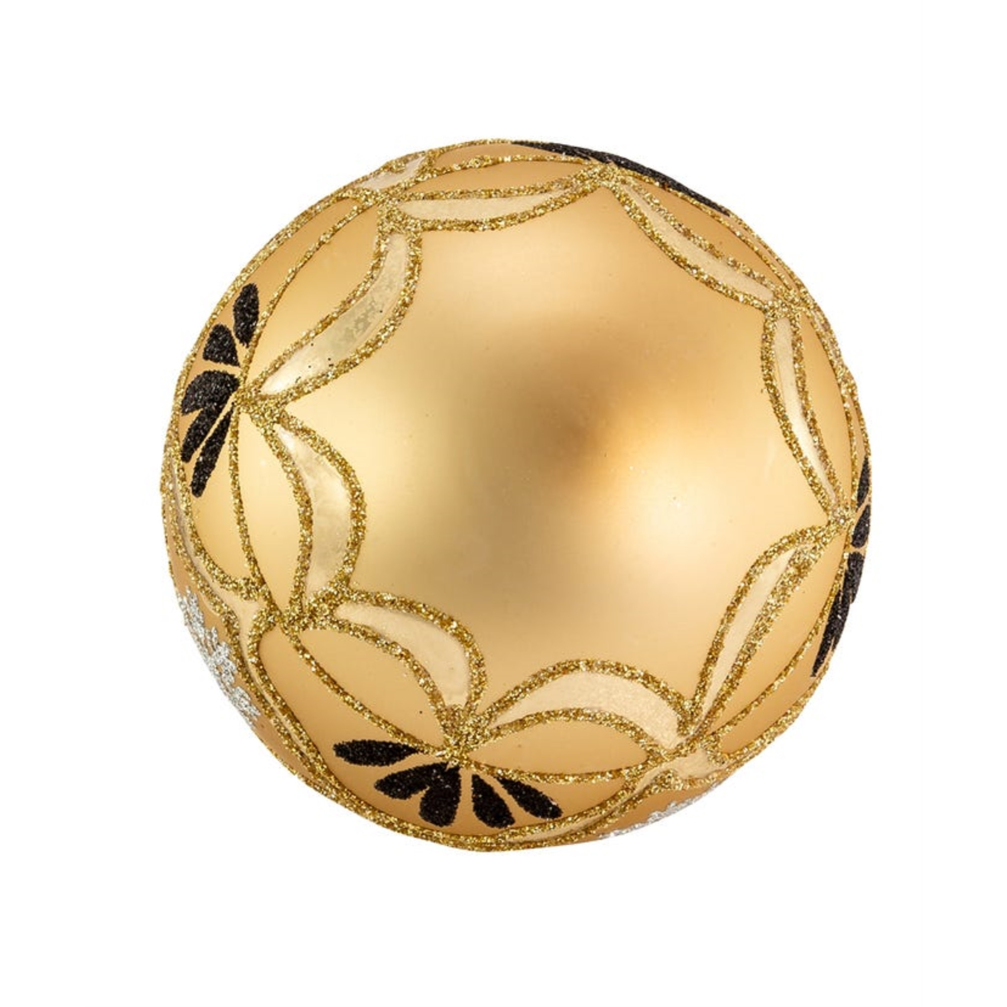 Kurt Adler Glass Ball Ornaments, Gold and White, 6-Piece Set