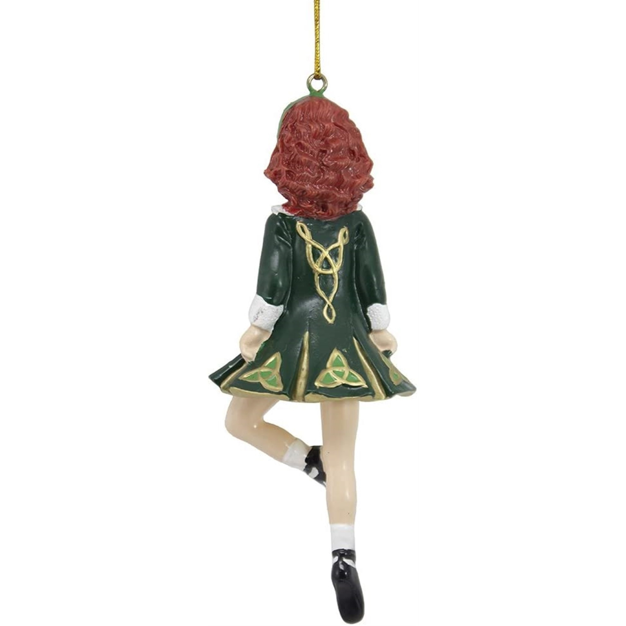 Kurt Adler Resin Ornament Step Irish Dancer in Green Dress, 6"