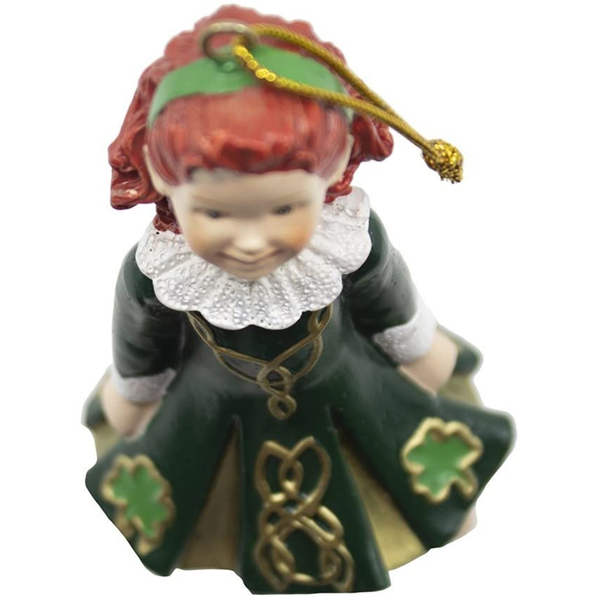 Kurt Adler Resin Ornament Step Irish Dancer in Green Dress, 6"