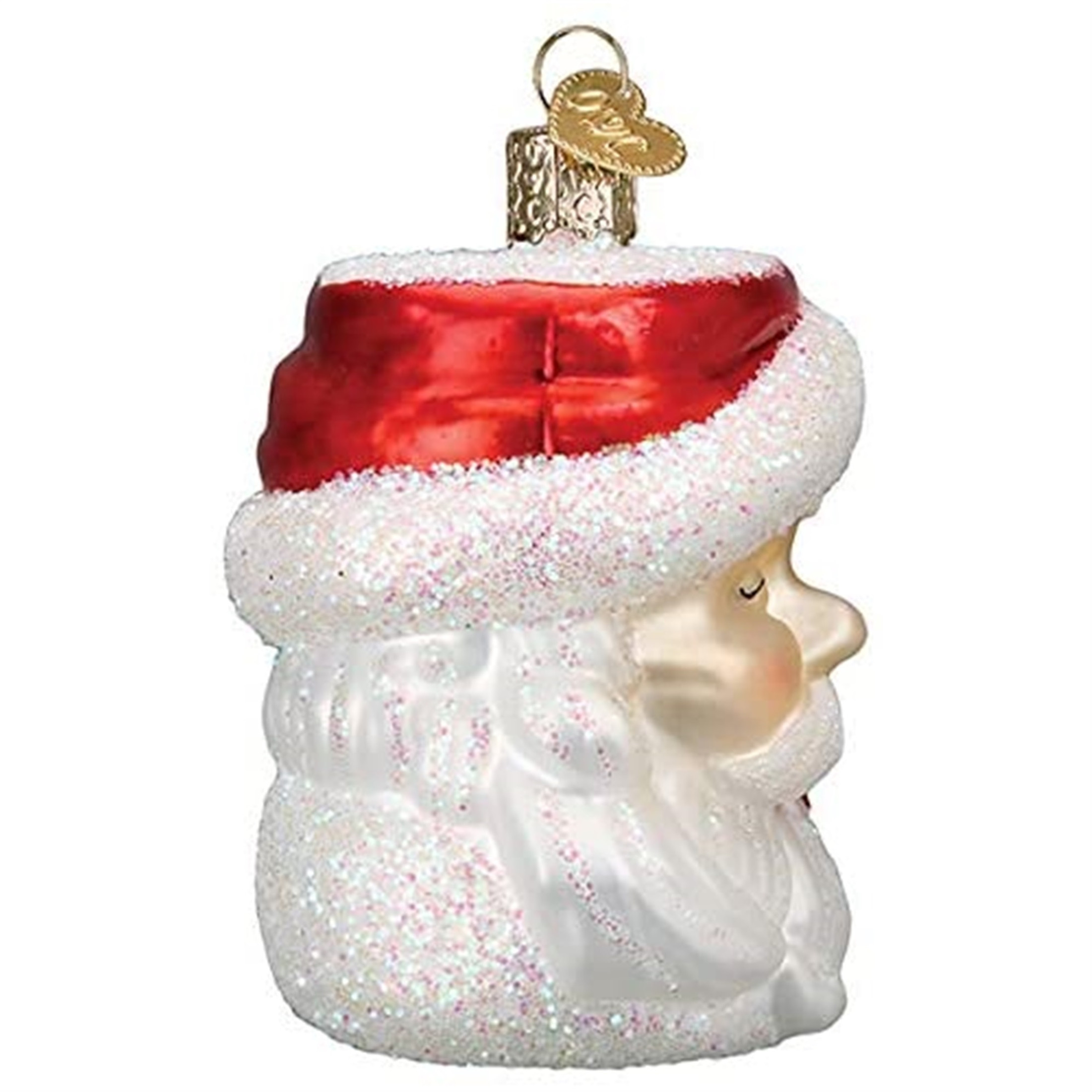 Old World Christmas Glass Blown Ornament, Santa Mug (With OWC Gift Box)