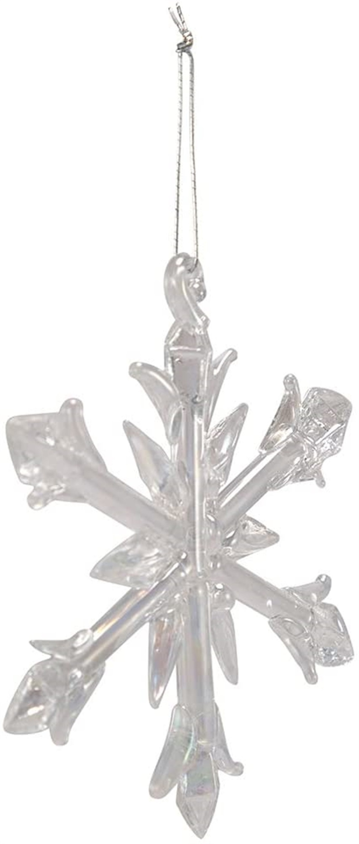Kurt Adler Iridescent Snowflake Glass Ornaments, 2" (12-Piece Box Set)