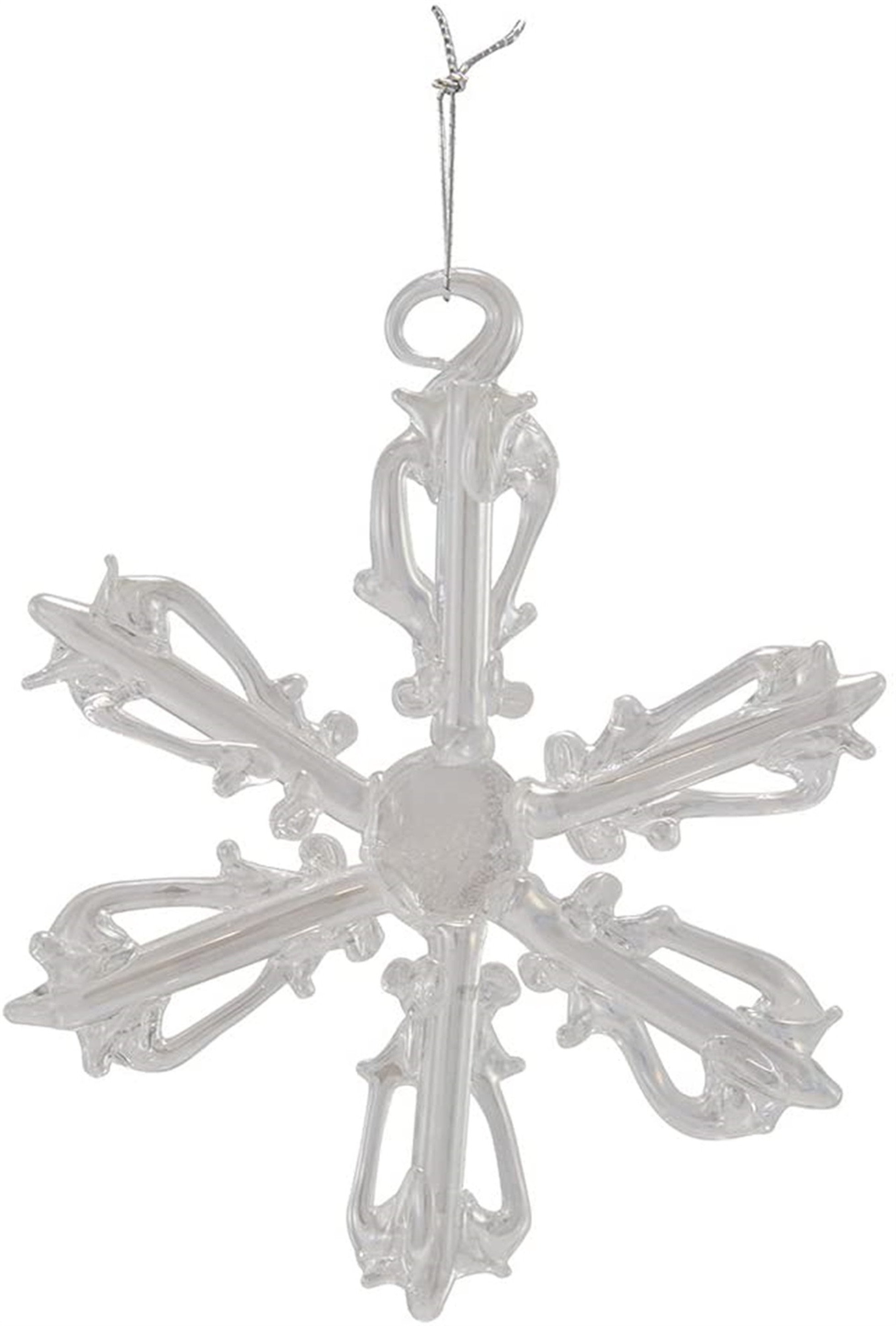 Kurt Adler Iridescent Snowflake Glass Ornaments, 2" (12-Piece Box Set)