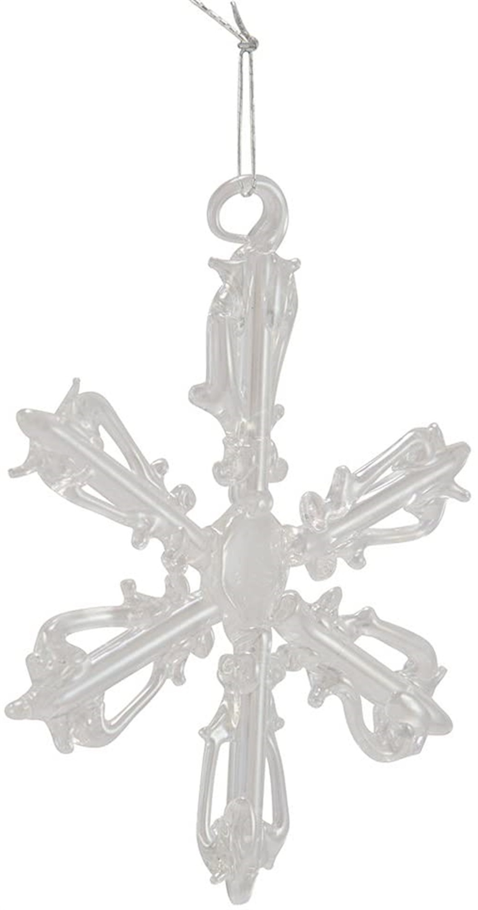 Kurt Adler Iridescent Snowflake Glass Ornaments, 2" (12-Piece Box Set)