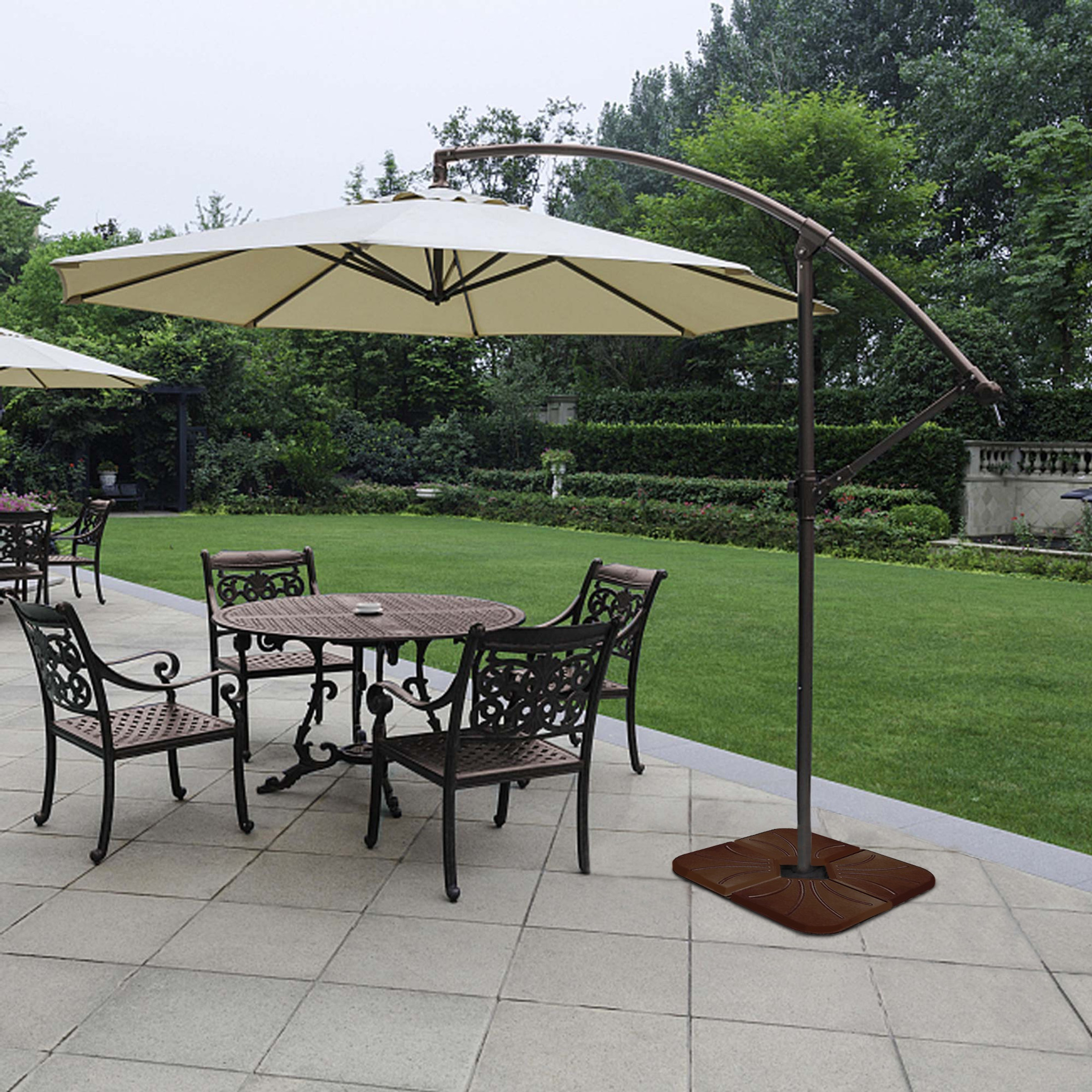 Four Seasons 4-Piece Concrete-Filled Outdoor Umbrella Base, Antique Bronze Four Seasons 4-Piece Concrete-Filled Outdoor Umbrella Base, Antique Bronze