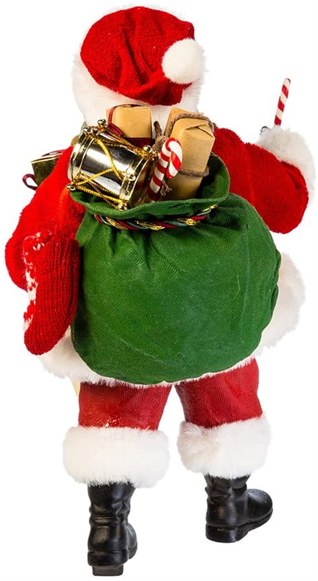 Kurt Adler Fabriche Collection, African American Santa with List & Candy Cane, 10.5"