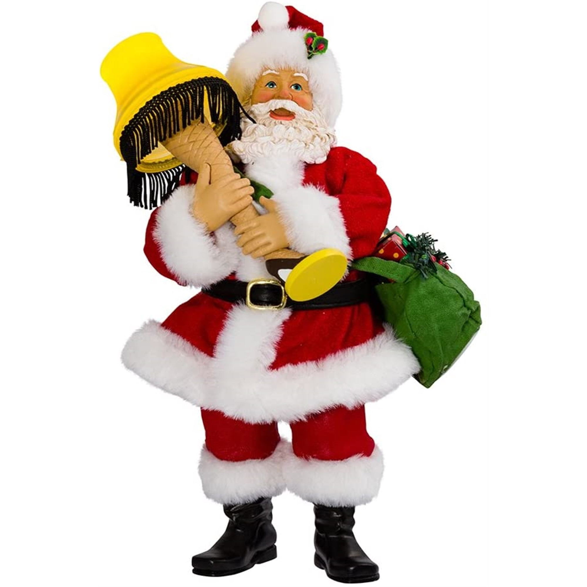 Kurt Adler Fabriché Collection, Battery Operated, A Christmas Story Santa with Lighted Leg Lamp, 10"