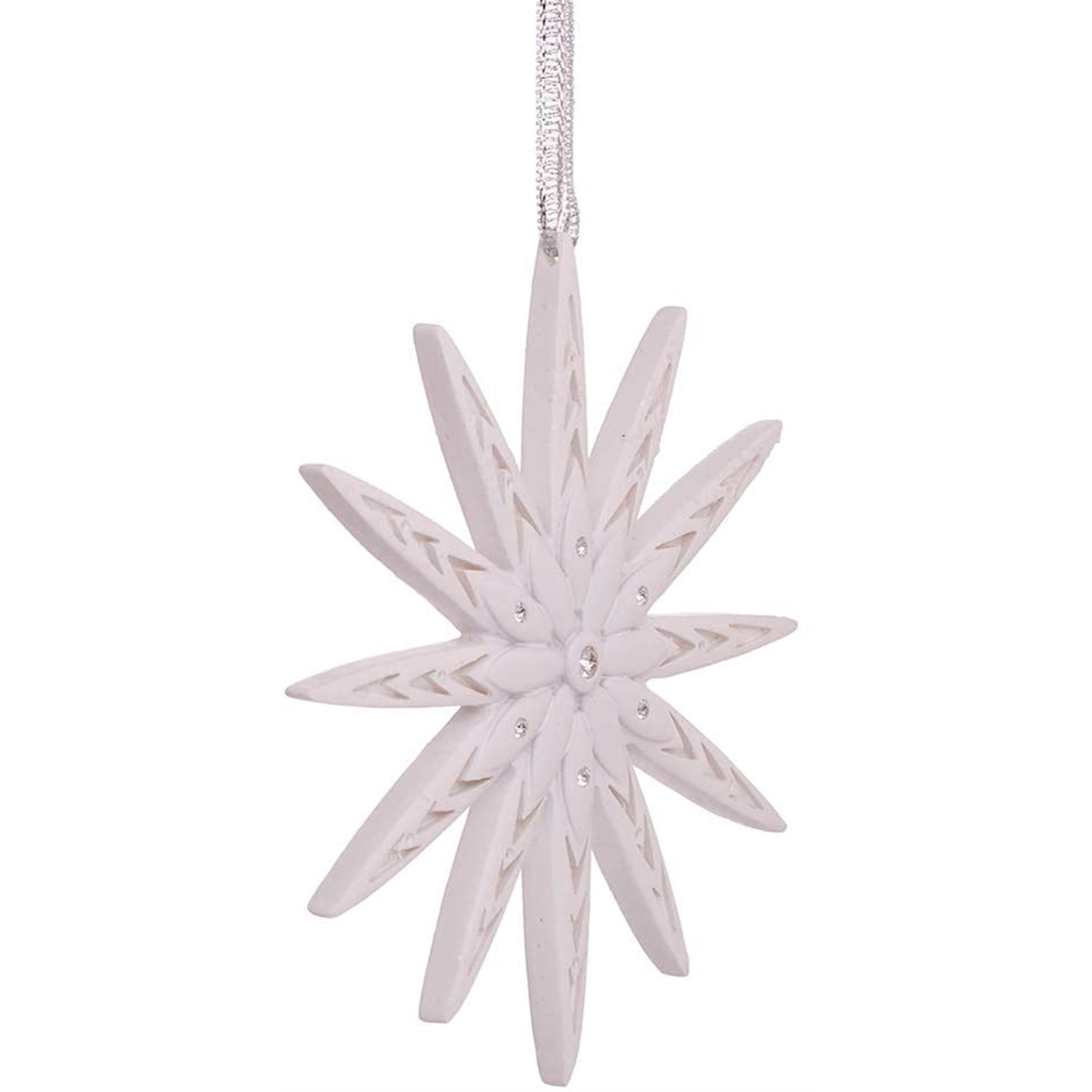 Kurt Adler Modern Snowflake Ornament w/ Swarovski Elements, 4"