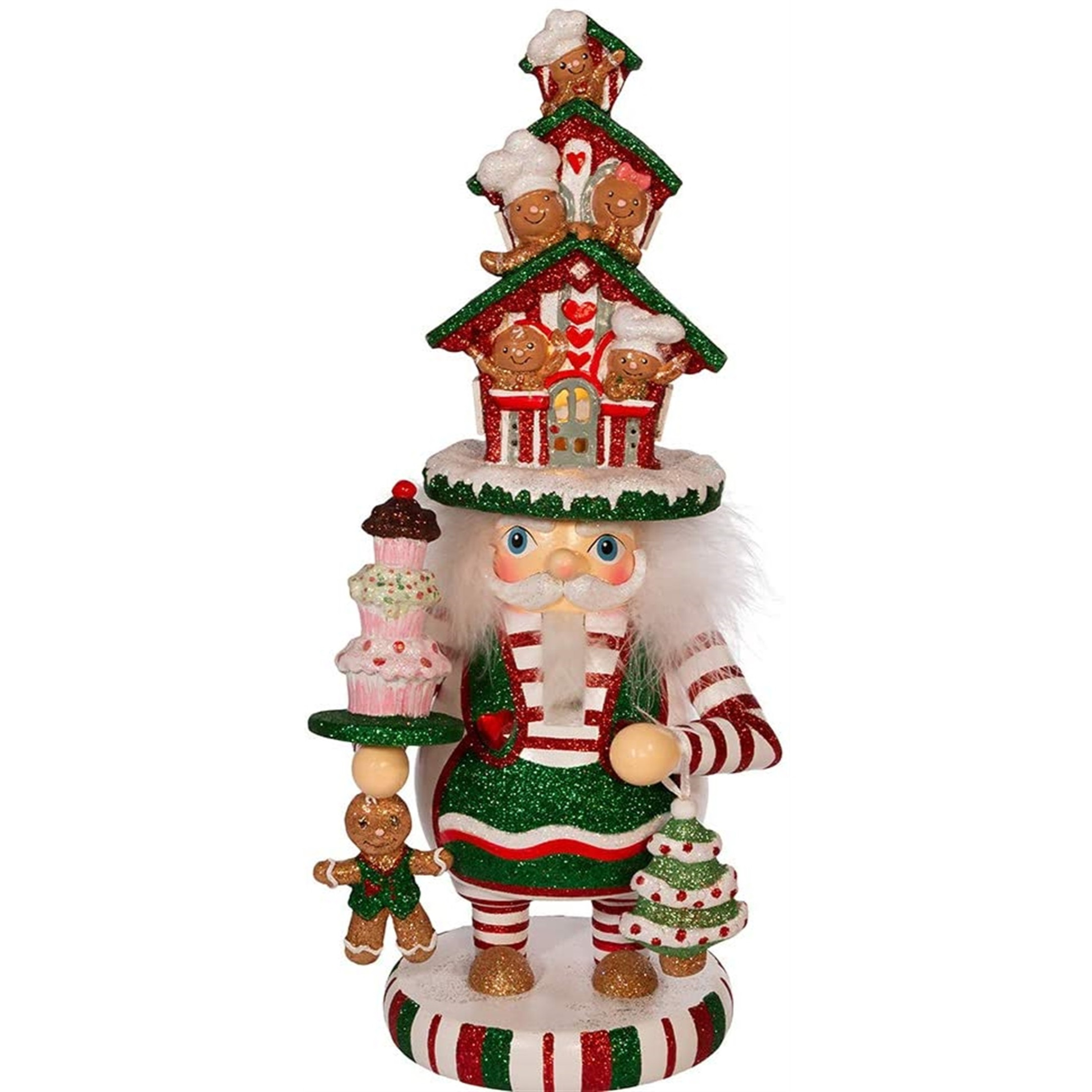 Kurt Adler Hollywood Nutcracker, LED Gingerbread House Hat, 15in Kurt Adler Hollywood Nutcracker, LED Gingerbread House Hat, 15in