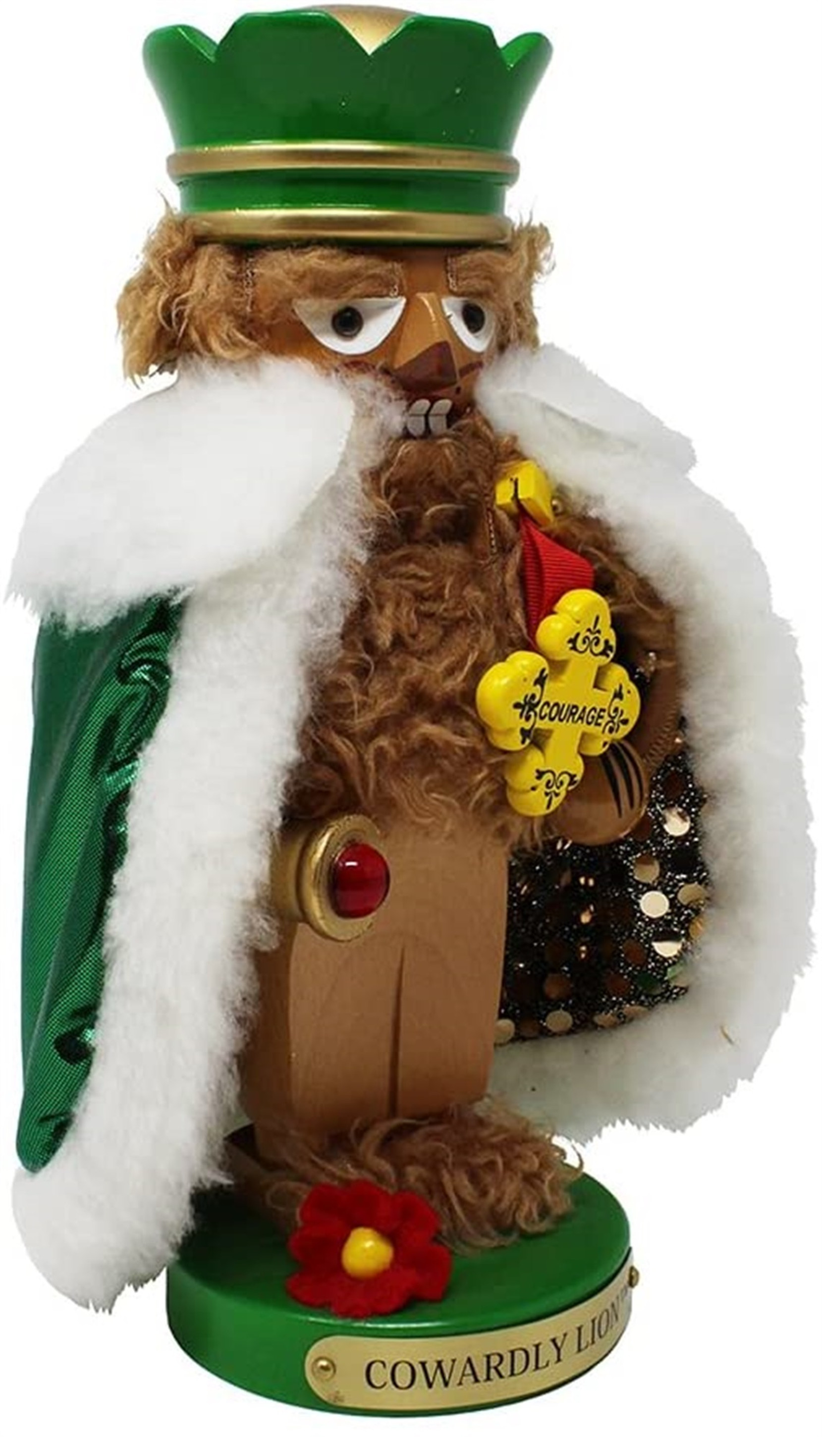 Kurt Adler Wizard of Oz Steinbach Chubby Nutcrackers, Cowardly Lion, 11"