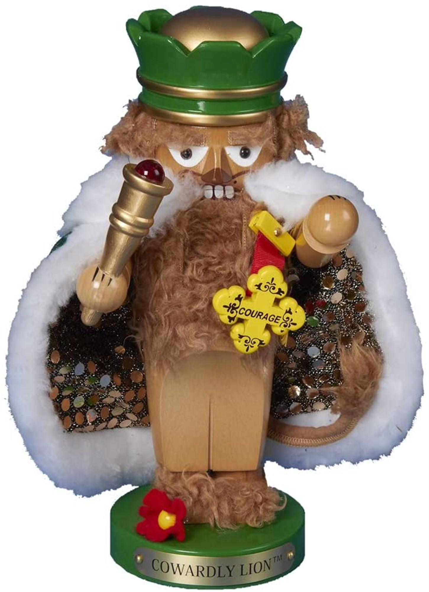Kurt Adler Wizard of Oz Steinbach Chubby Nutcrackers, Cowardly Lion, 11"