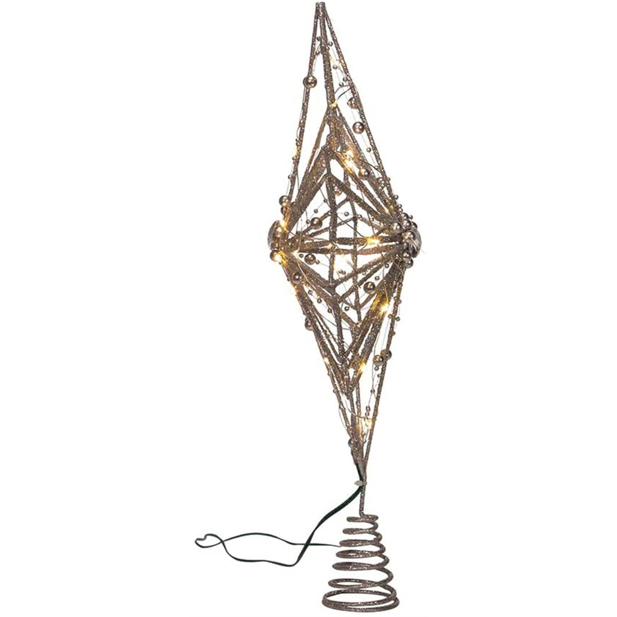 Kurt Adler (#AD2803) 30 Fairy Light Silver Star Treetop Tree Topper, 15.5"