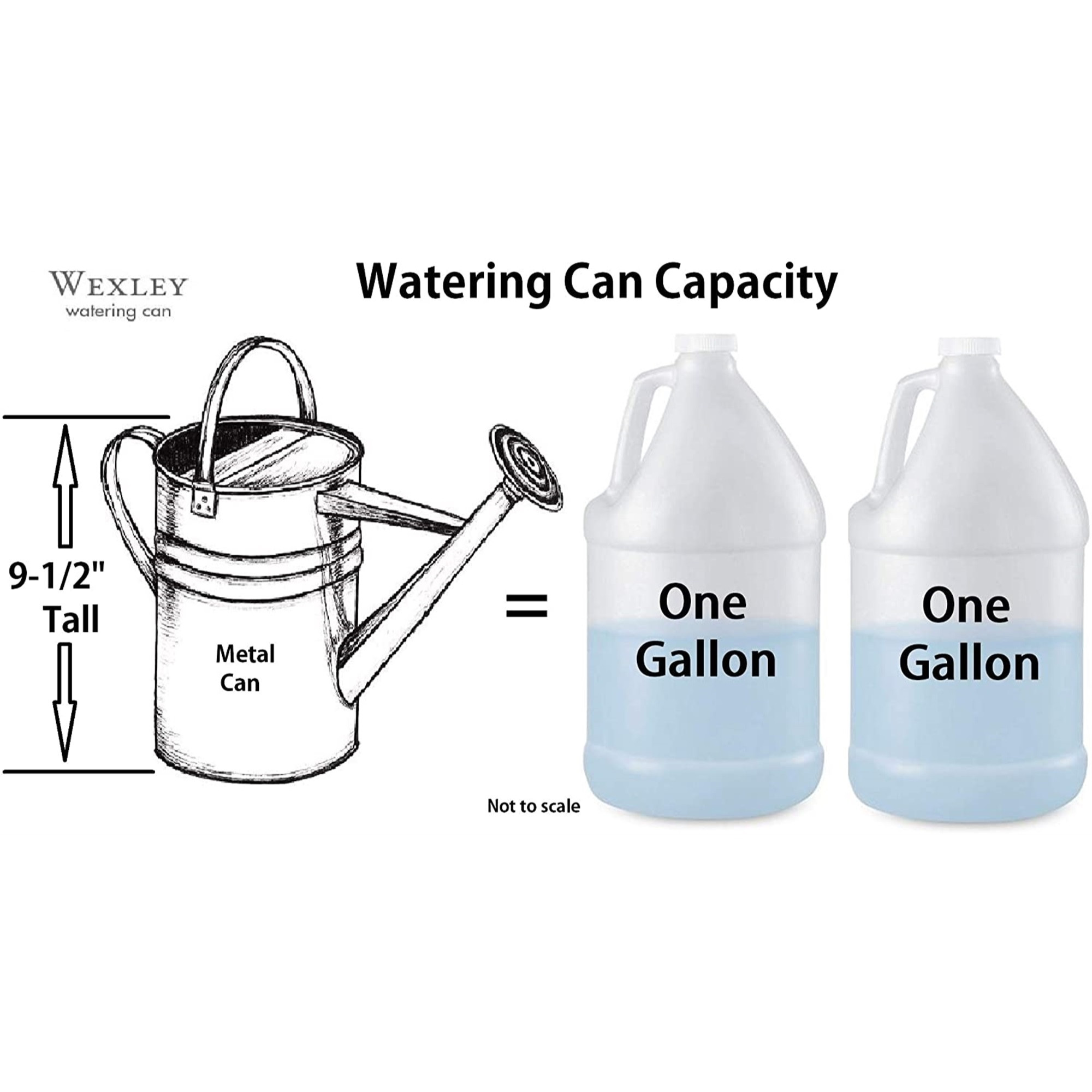 Robert Allen H and G Metal IronLite Wexley Watering Can, Mountain Waves, 2 Gal