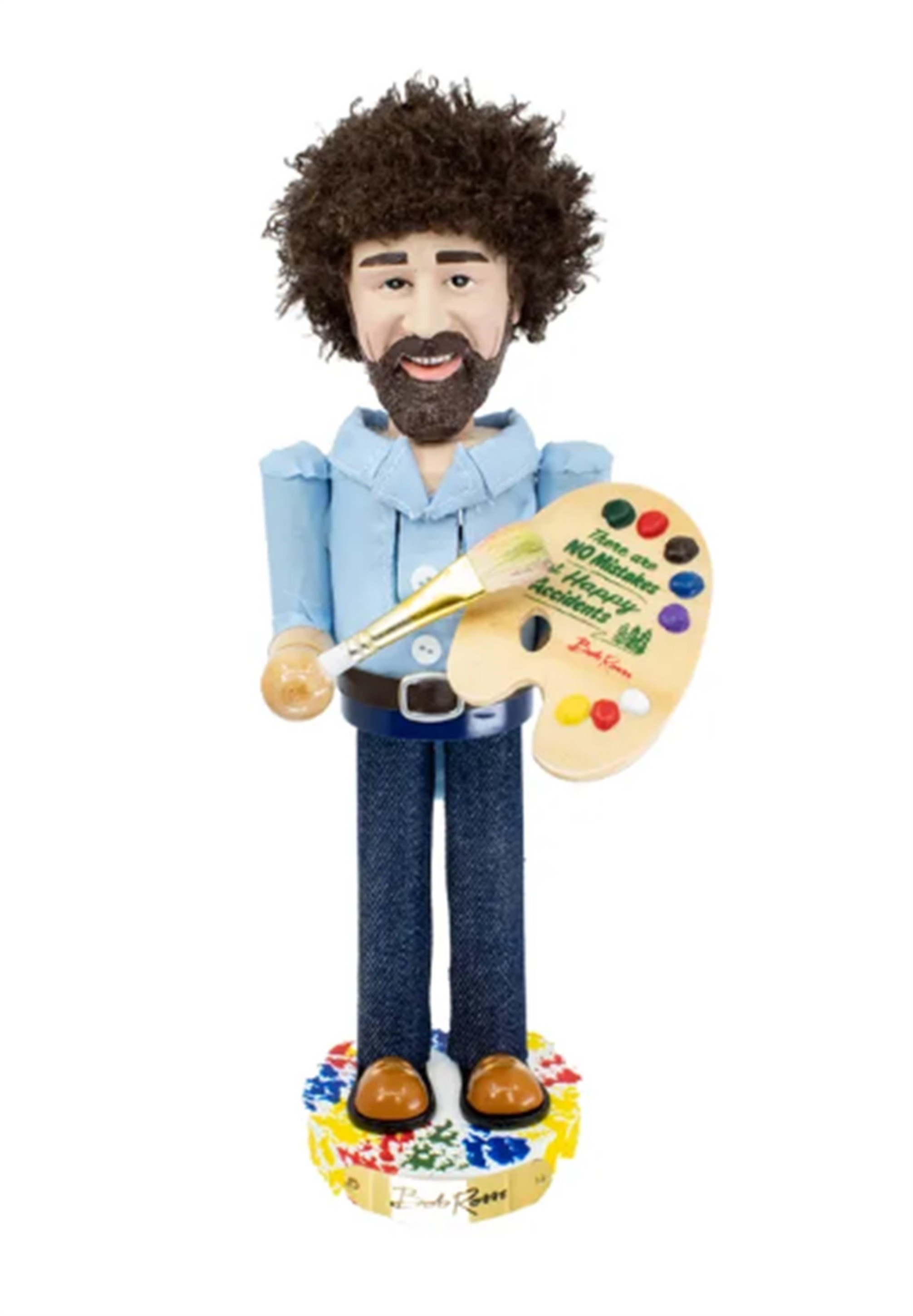 Kurt Adler Bob Ross with Painter Palette Nutcracker, 10"