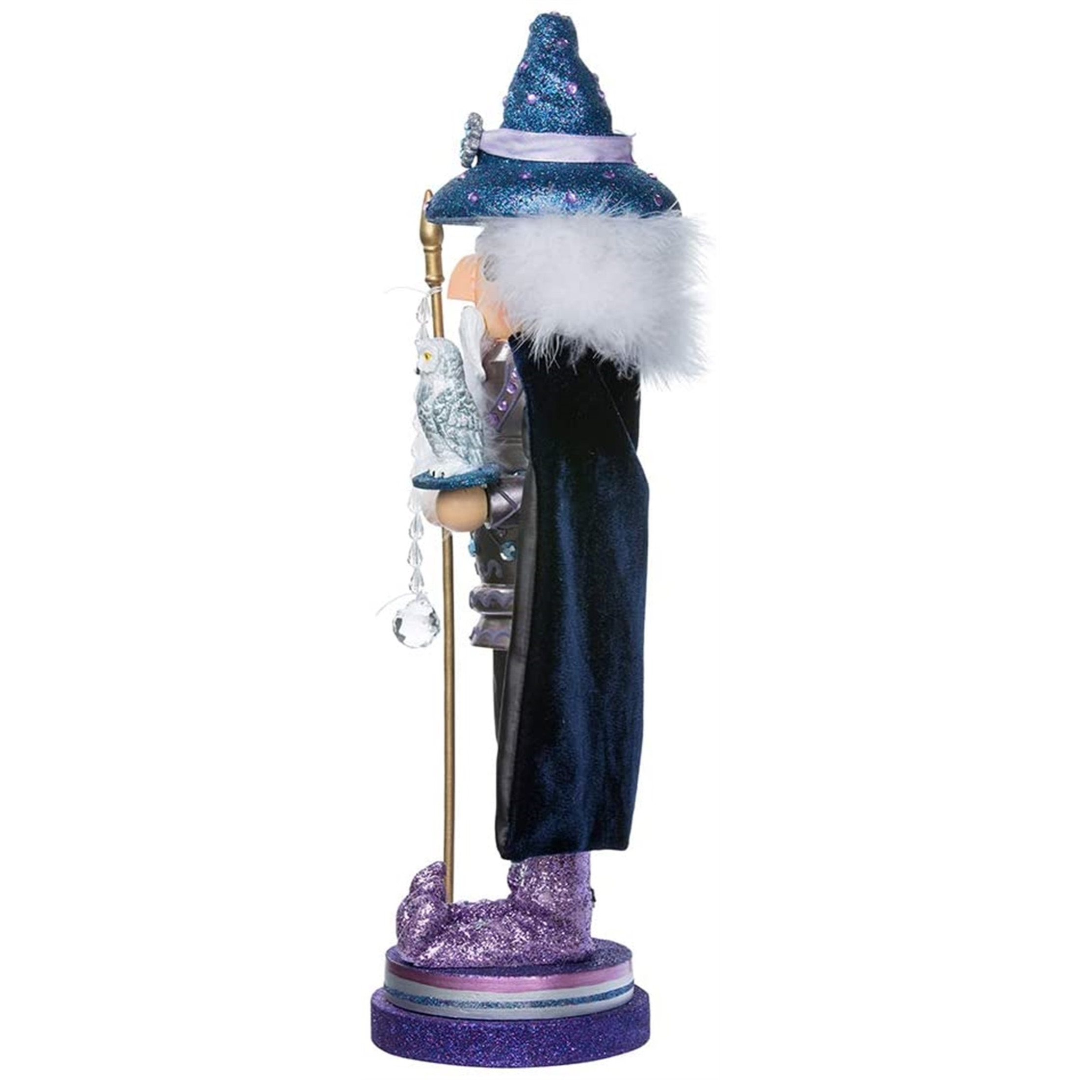 Kurt Adler Hollywood Nutcracker Collection, Wizard with Owl and Golden Staff, 18"