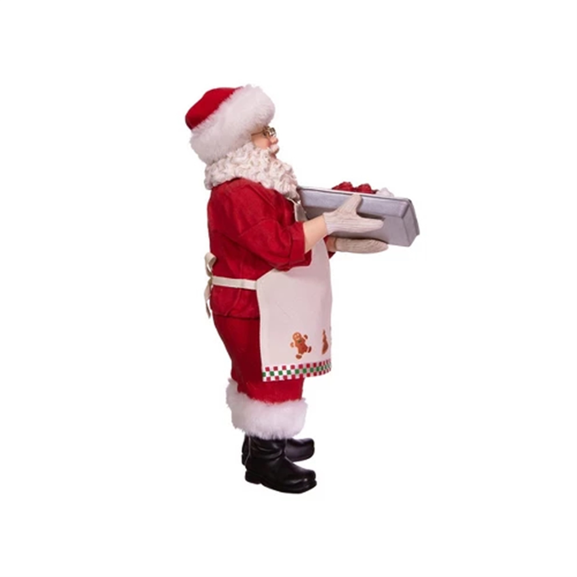 Kurt Adler Fabriche Tray Face Cake Santa Christmas Figurine, 10.5in
