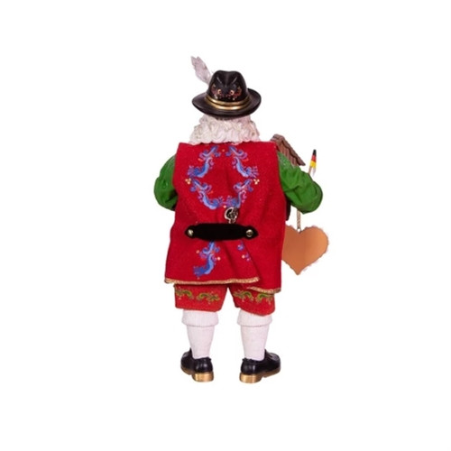 Kurt Adler Fabriche Collection, Wind-Up Musical German Santa, Plays “O Christmas Tree“ — 11"