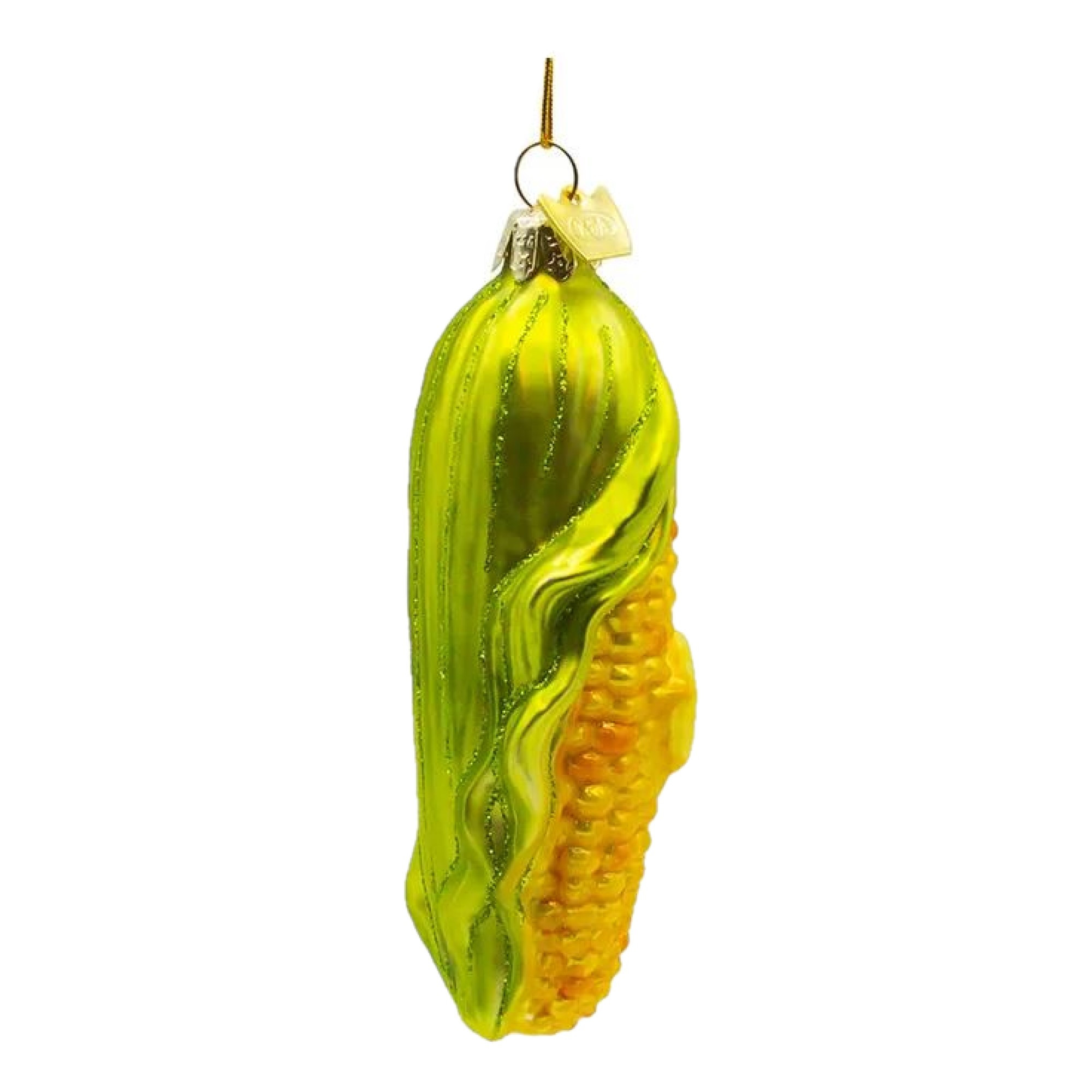 Kurt Adler Noble Gems Glass Ornament for Christmas Tree, Corn on the Cob