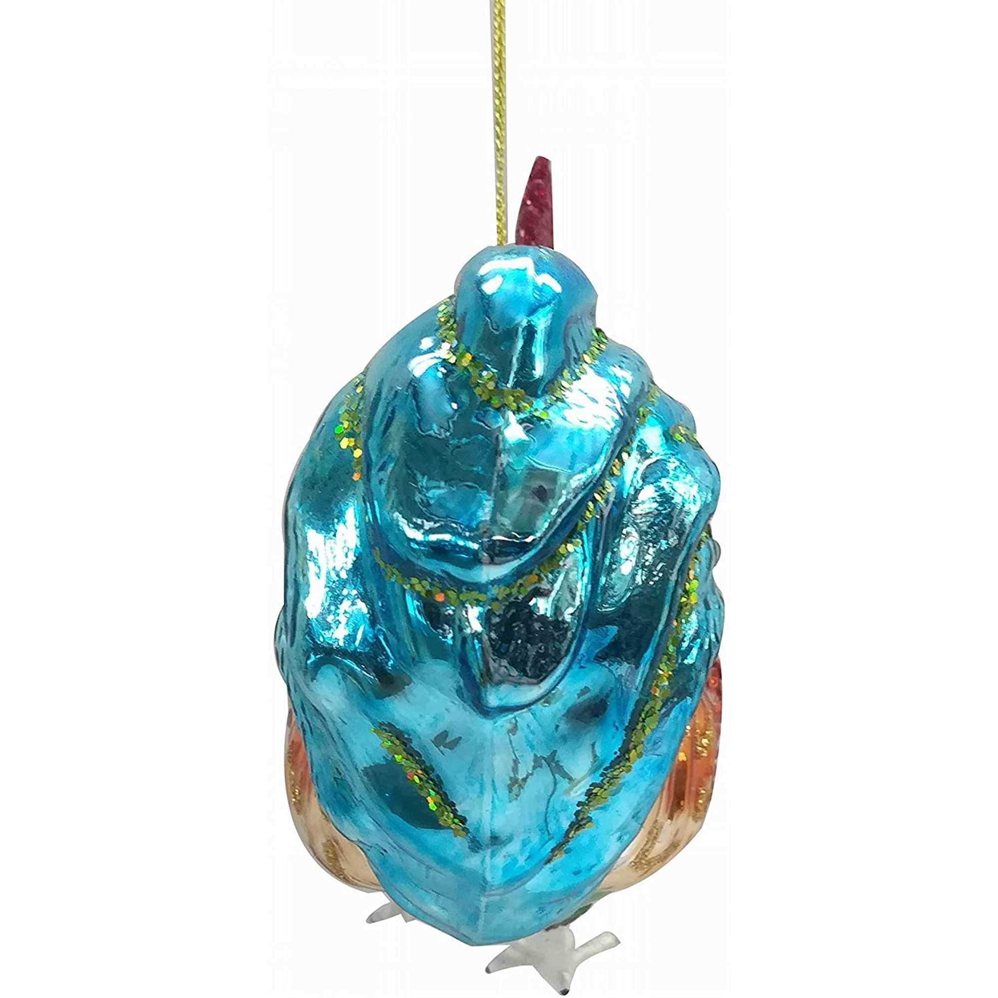 Kurt Adler Noble Gems Glass Ornament for Christmas Tree, Vibrant Rooster