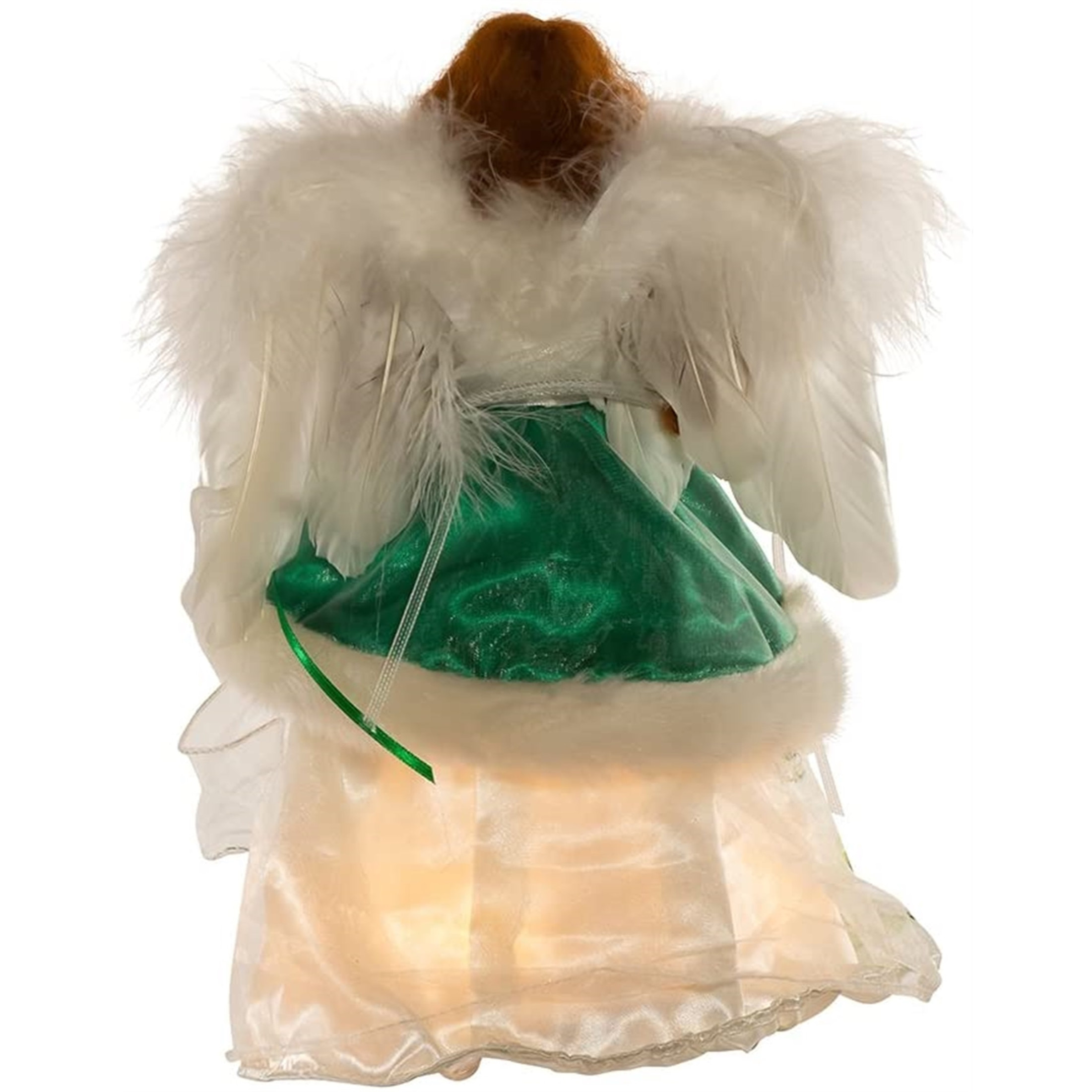 Kurt Adler 10-Light Treetop, Irish Angel in Ivory Shamrock Gown & Green Velvet Coat, 12" Kurt Adler 10-Light Treetop, Irish Angel in Ivory Shamrock Gown & Green Velvet Coat, 12"