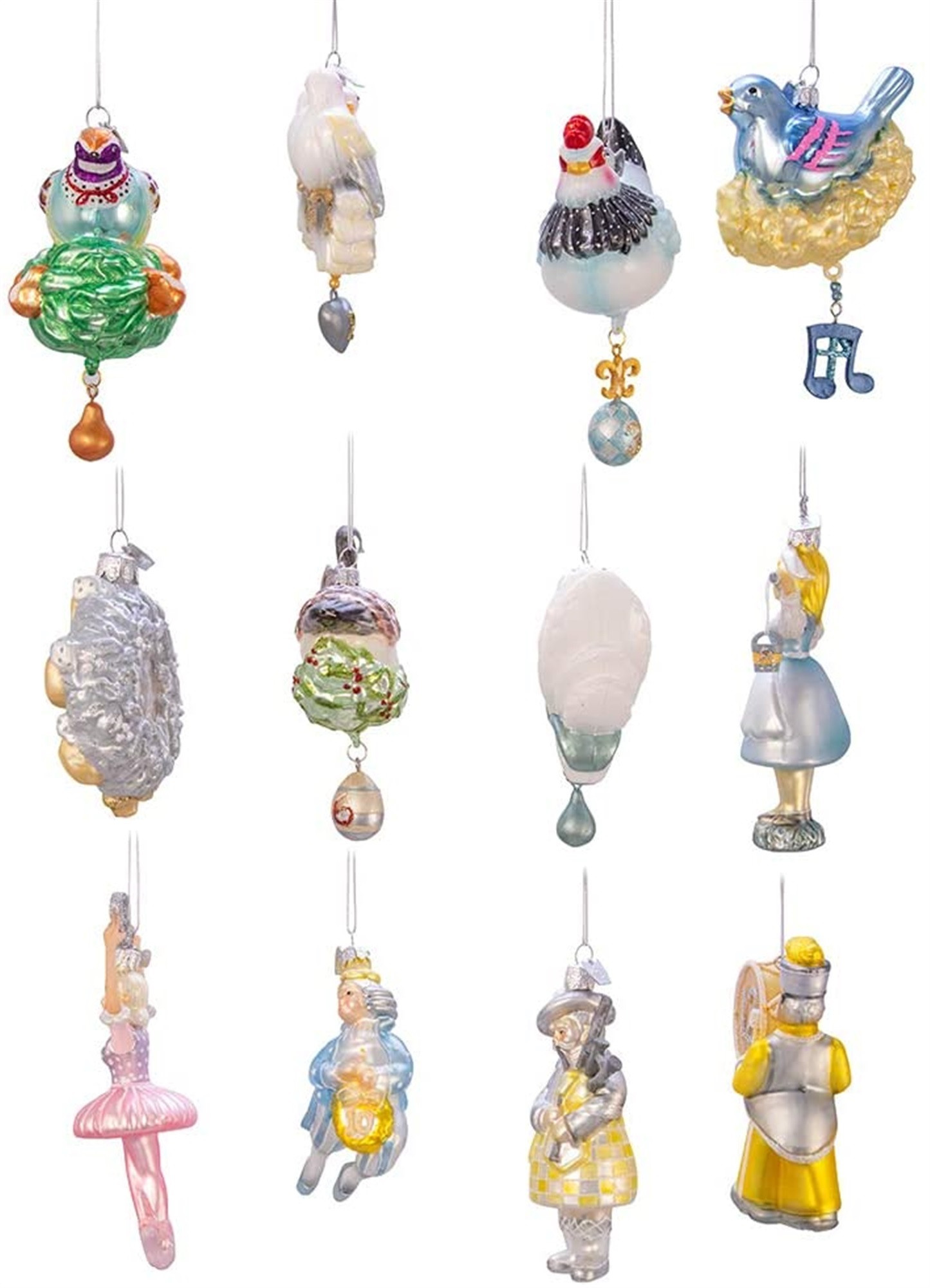 Kurt Adler Noble Gems Twelve Days Of Christmas Ornaments, 12-Piece Box Set