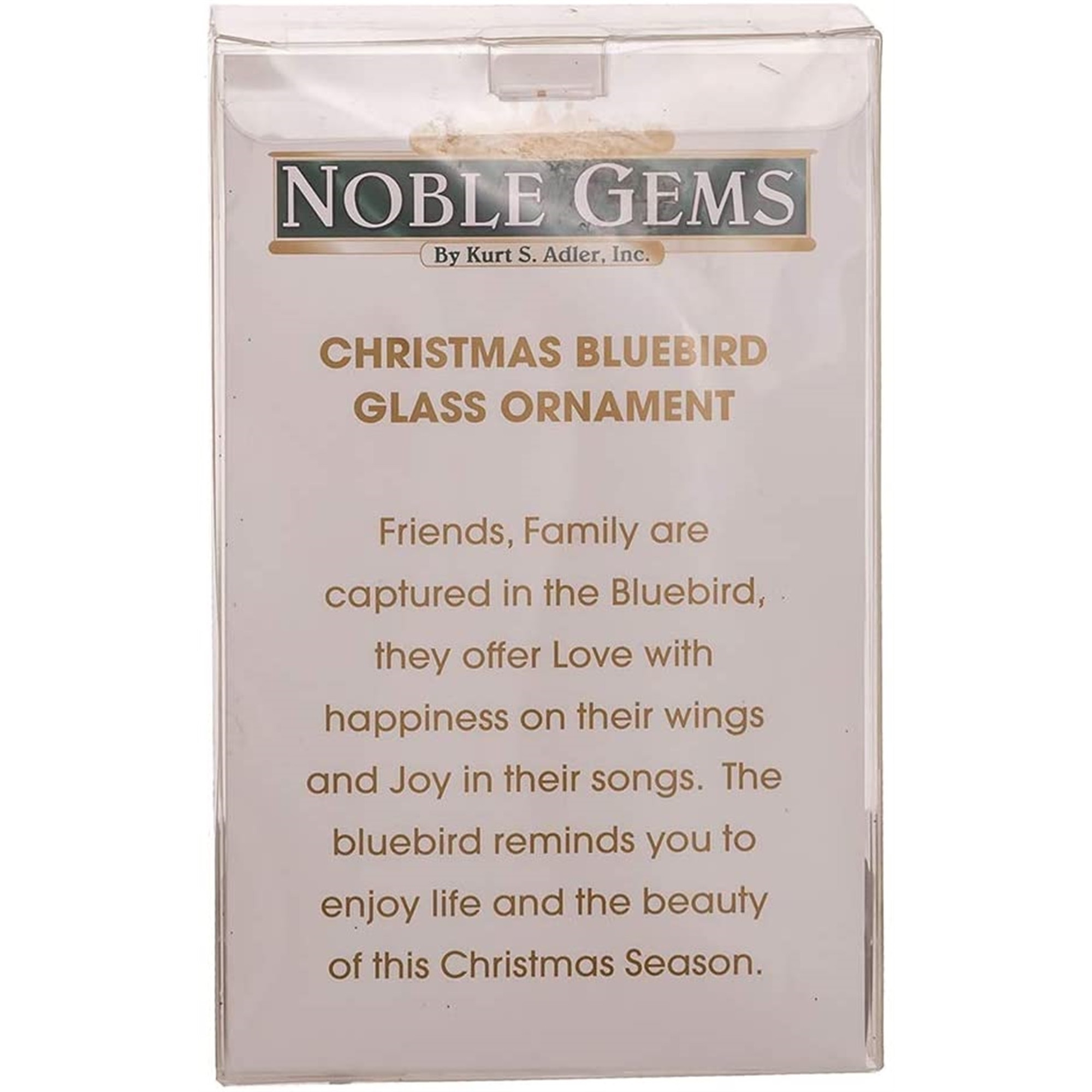 Kurt Adler Noble Gems Traditions Glass Bluebird Ornament