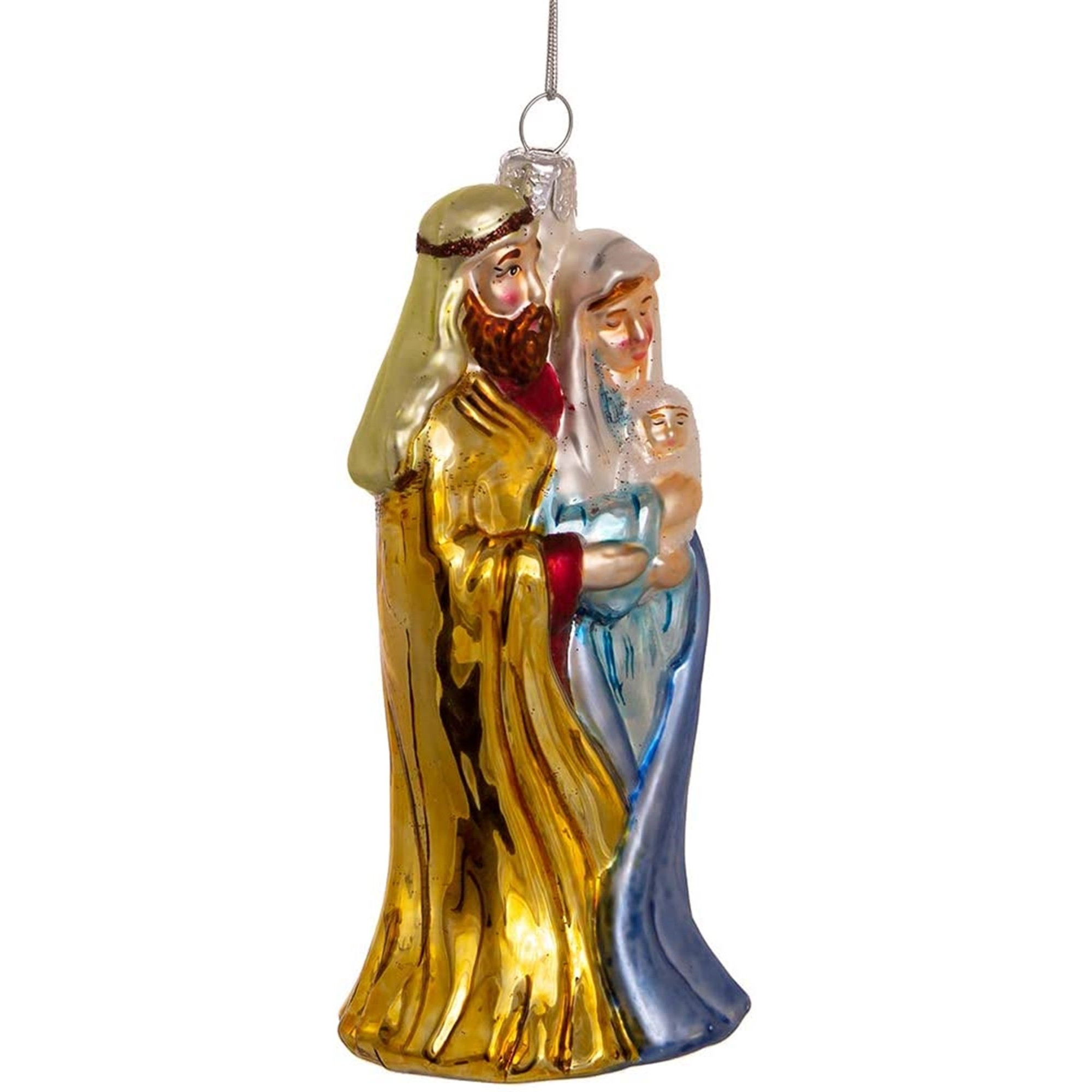 Kurt Adler Noble Gems Glass Ornament for Christmas Tree, Holy Family