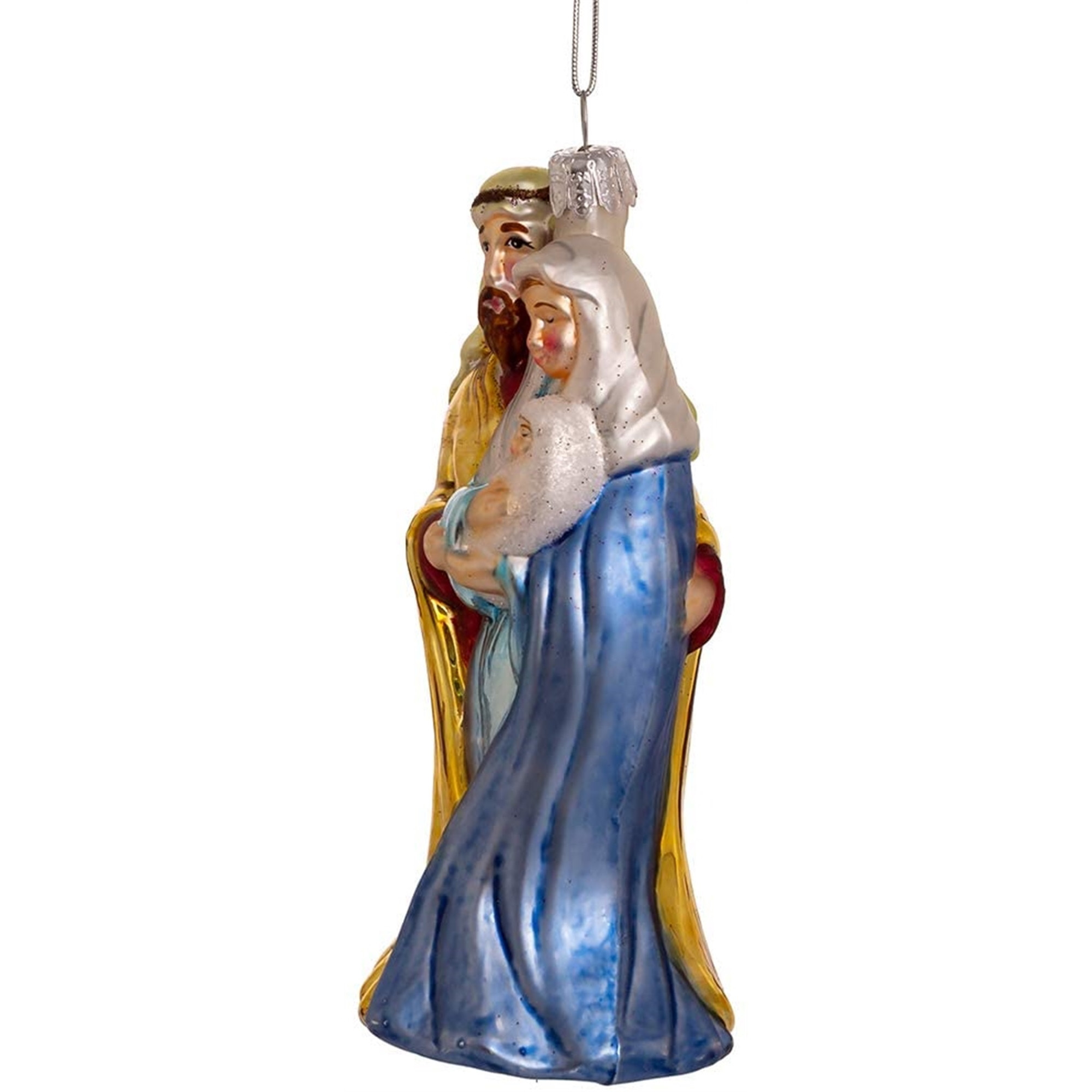 Kurt Adler Noble Gems Glass Ornament for Christmas Tree, Holy Family
