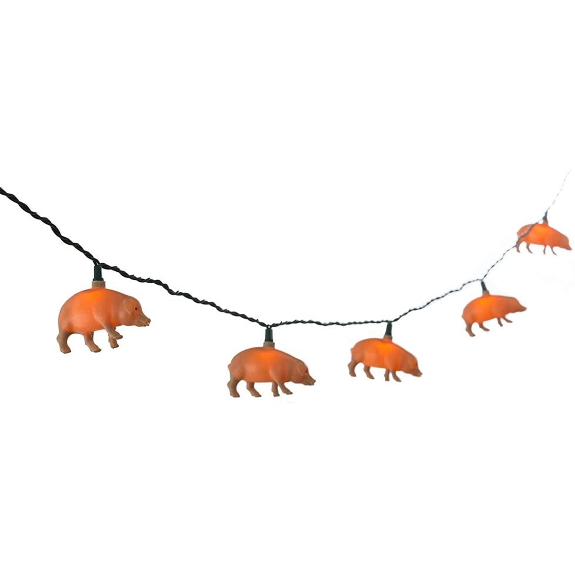 Kurt Adler Indoor/Outdoor Novelty String 10-Light Set, Pink Pigs, 11.5'