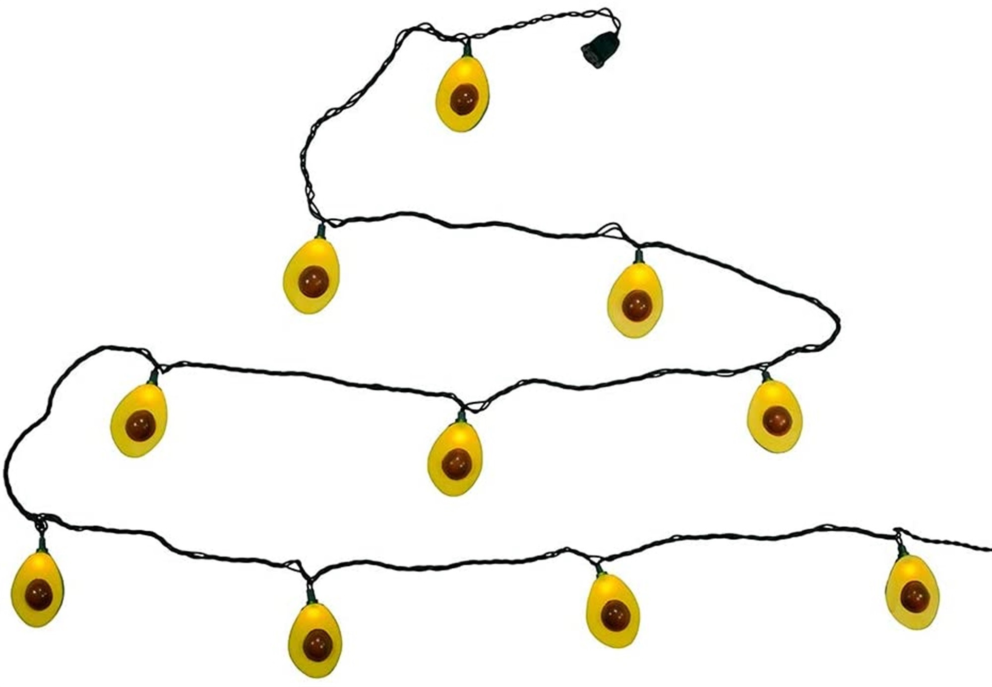 Kurt Adler Indoor/Outdoor Novelty String 10-Light Set, Avocado, 11.5'