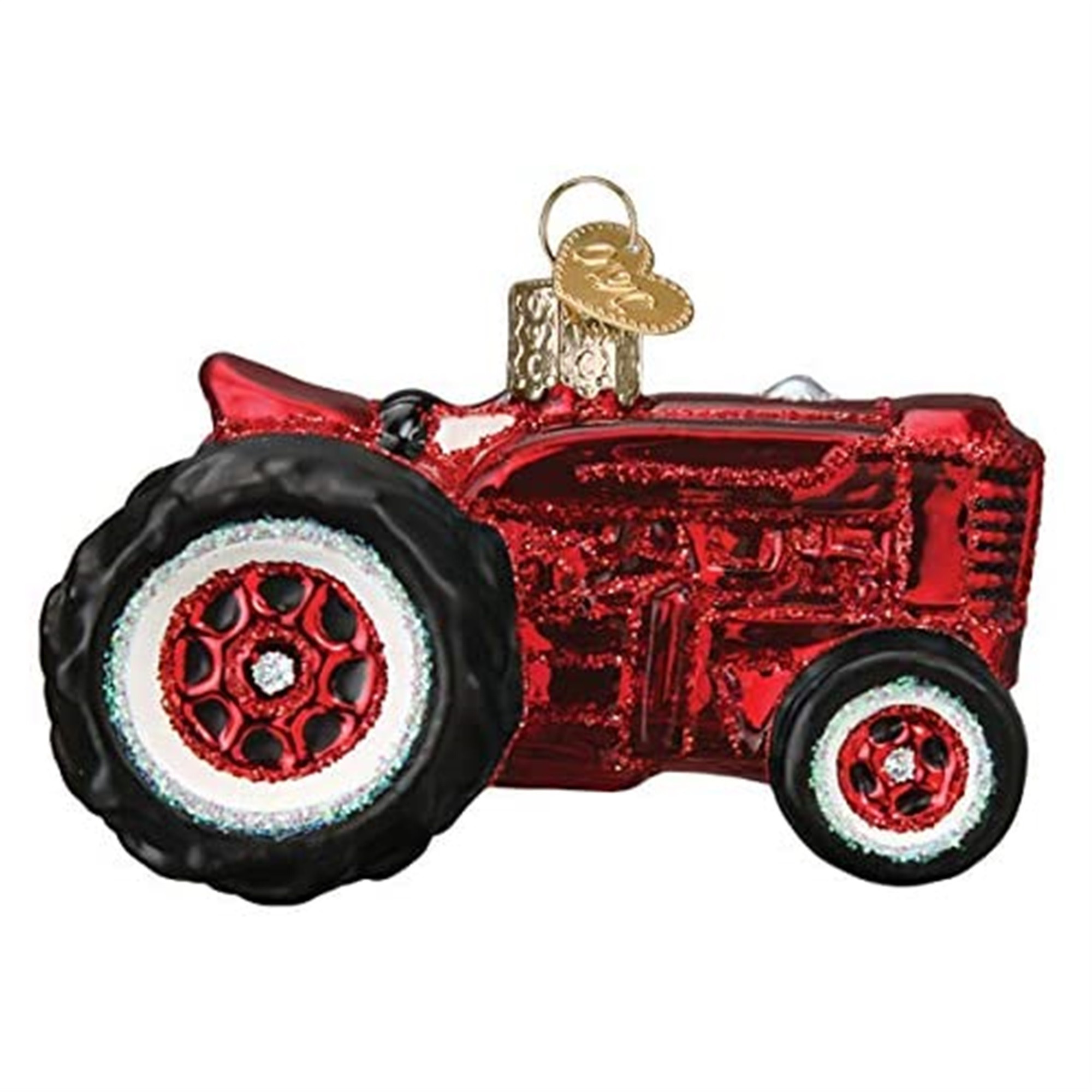 Old World Christmas Blown Glass Ornament for Christmas Tree, Old Farm Tractor