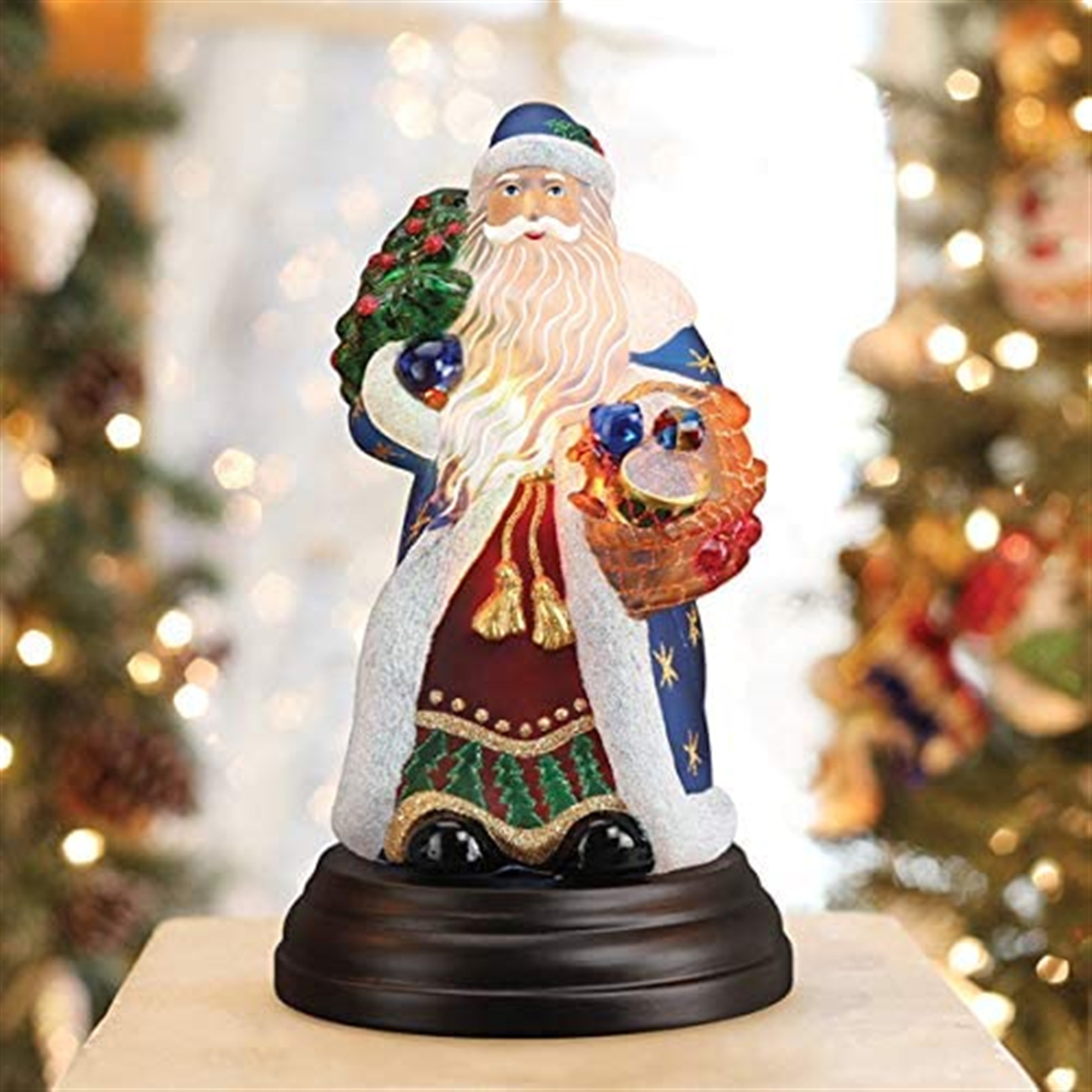 Old World Christmas Regal Father Christmas Table Light, 10.5"