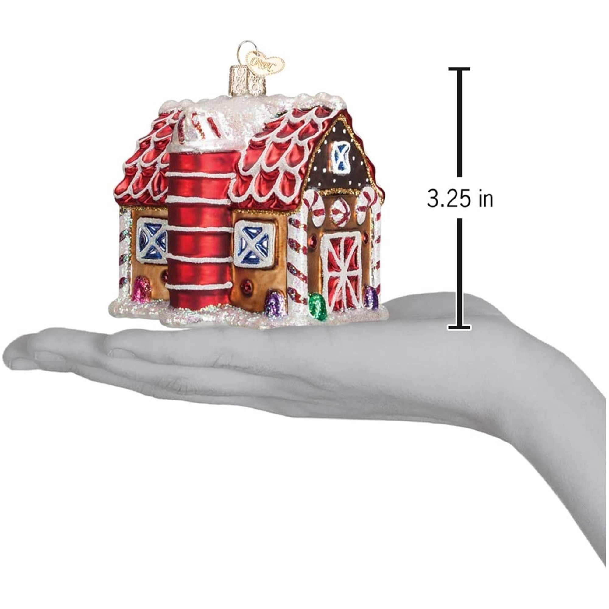 Old World Christmas Blown Glass Ornament for Christmas Tree, Gingerbread Barn