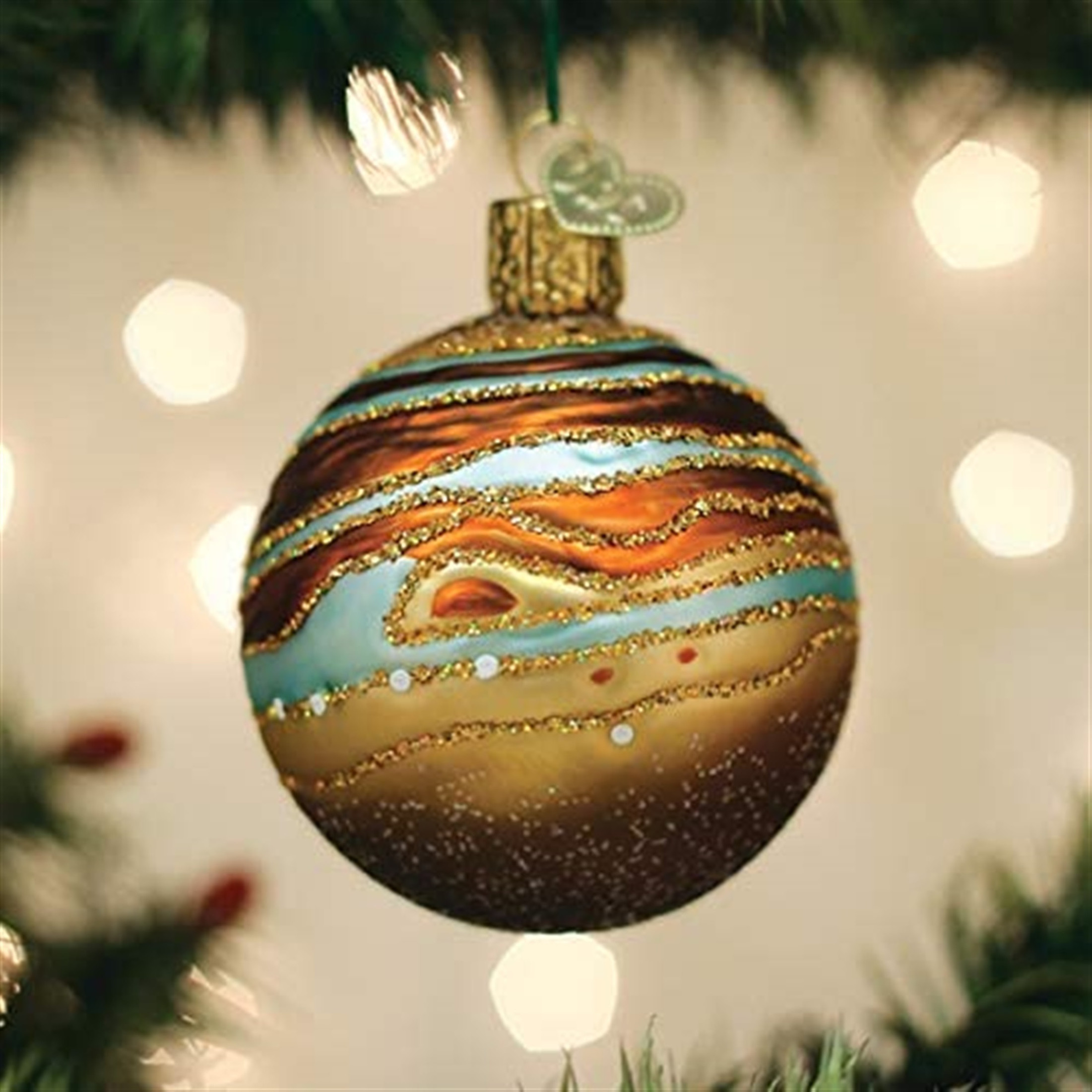 Old World Christmas Glass Blown Ornament Jupiter, 2.5" (With OWC Gift Box)