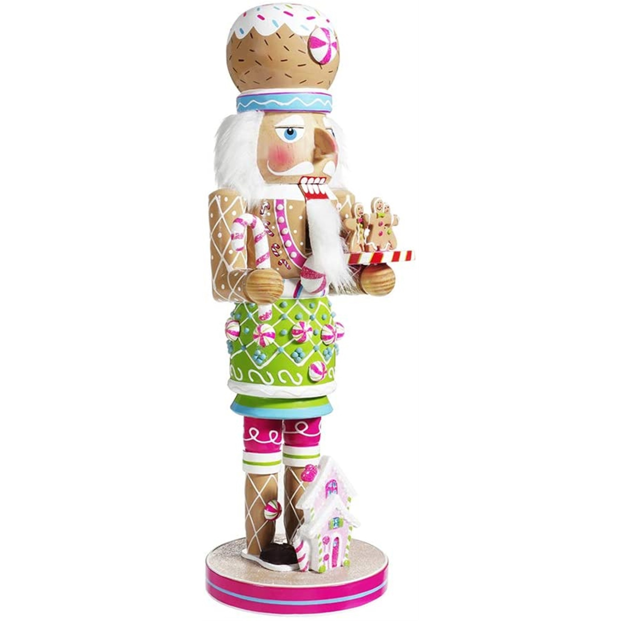 Kurt Adler Wooden Holiday Nutcracker Figurine, Gingerbread, 16in