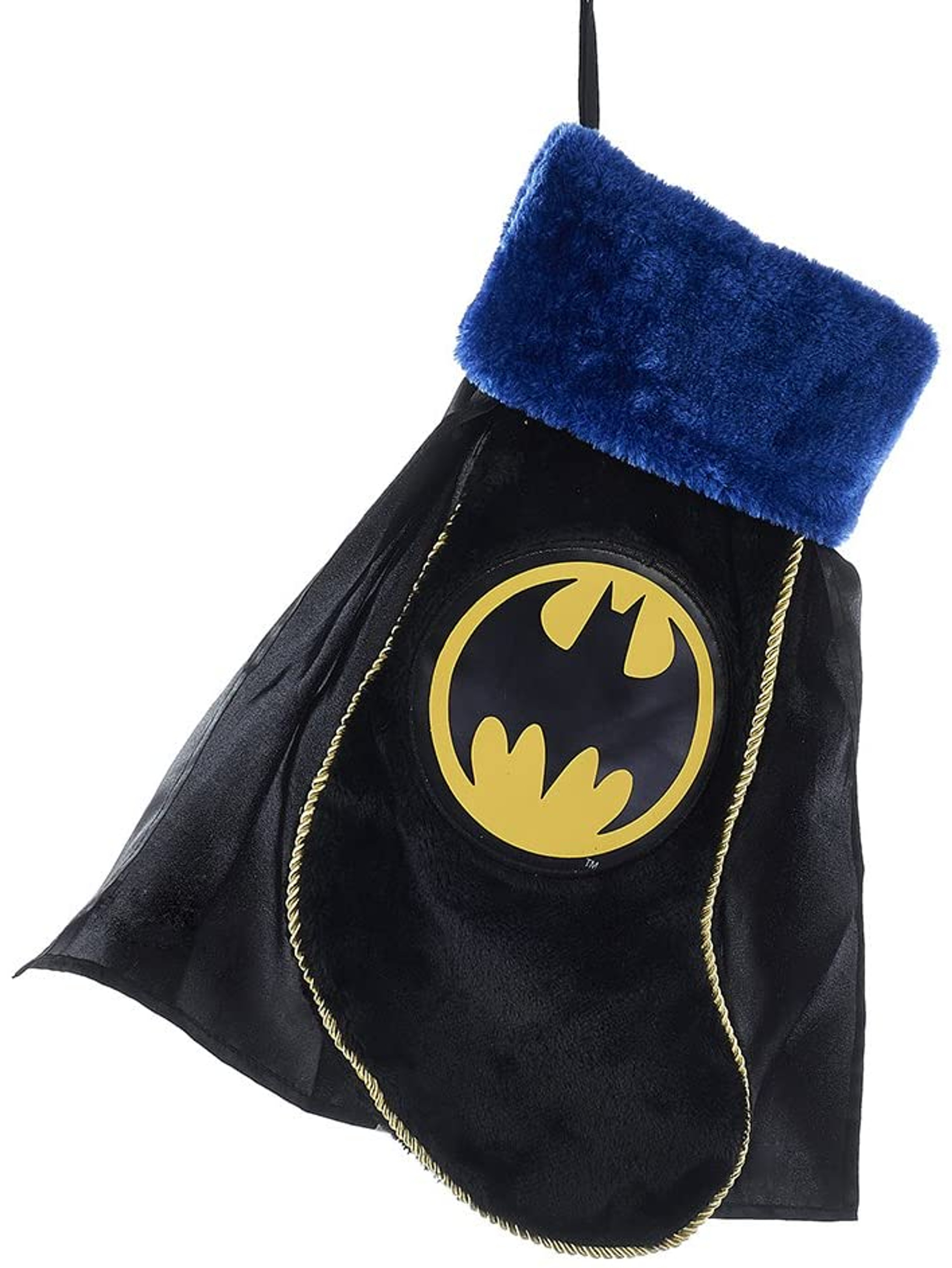 Kurt Adler Batman Applique Christmas Stocking w/ Cape, 19"