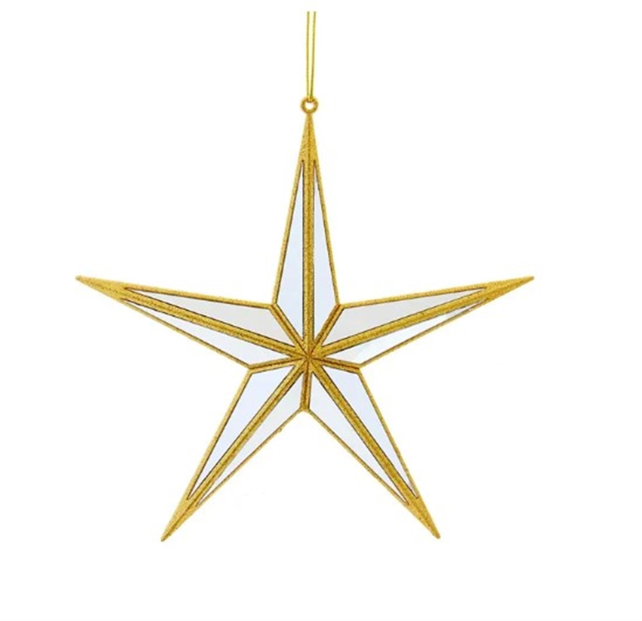 Kurt Adler Gold Mirror Star Ornament, 4" (Pack of 1)