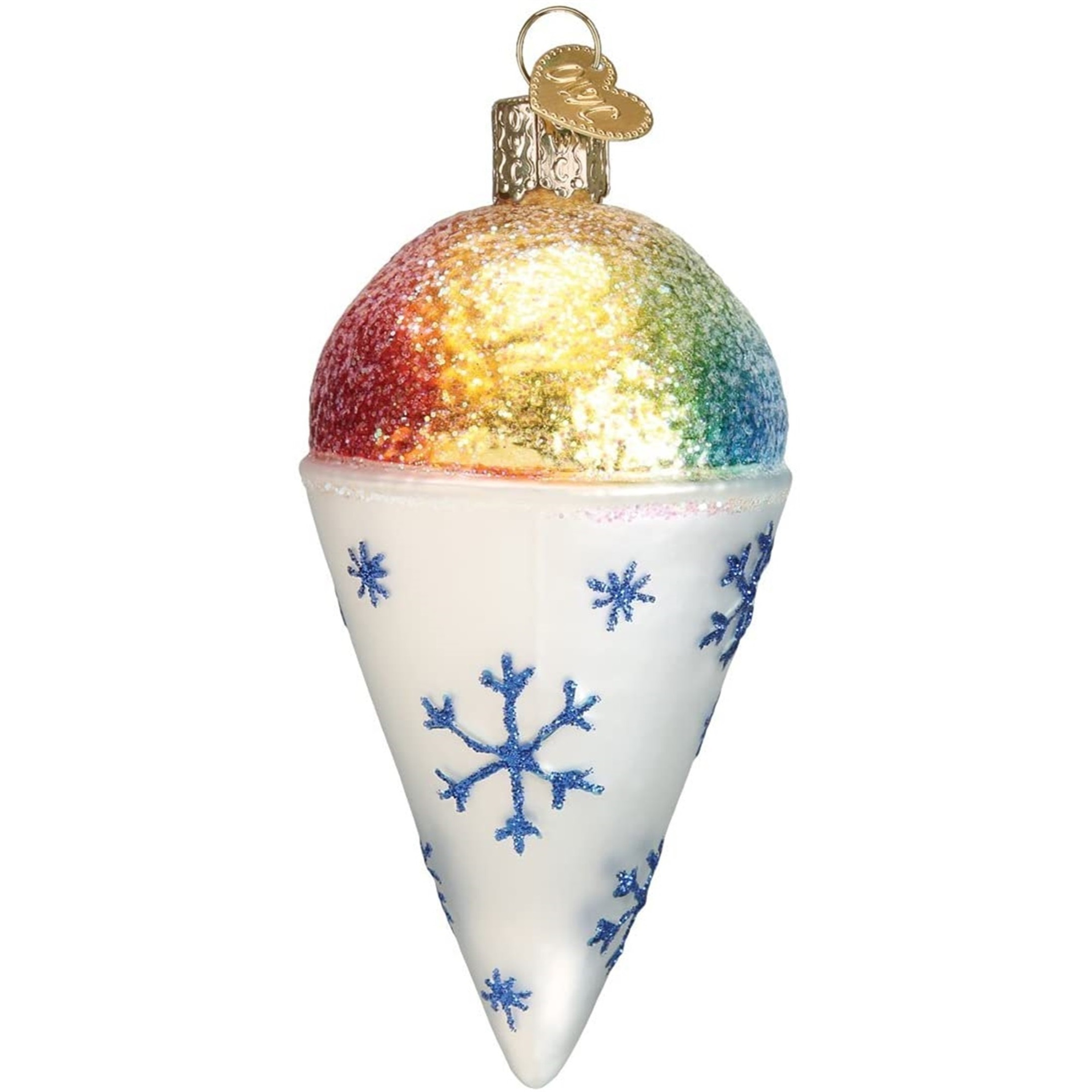 Old World Christmas Glass Blown Christmas Ornament, Snow Cone (With OWC Gift Box)