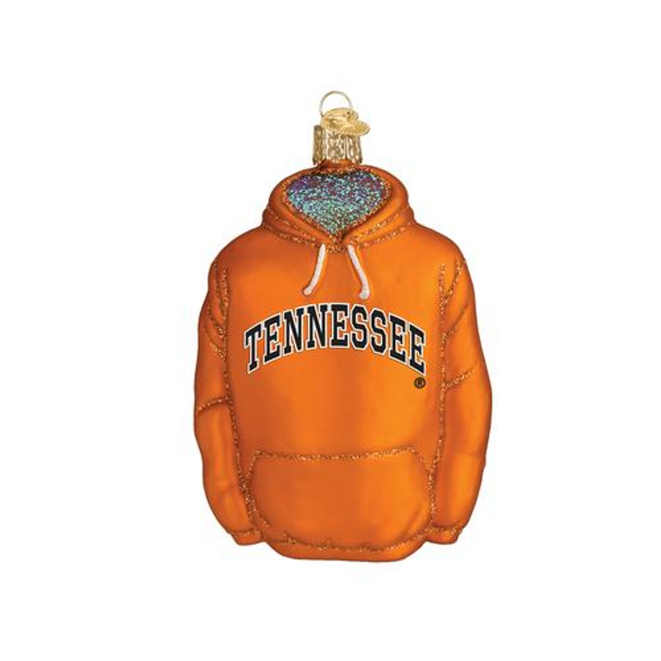 Old World Christmas Glass Blown Ornament Tennessee Hoodie, 4.5" (With OWC Gift Box)