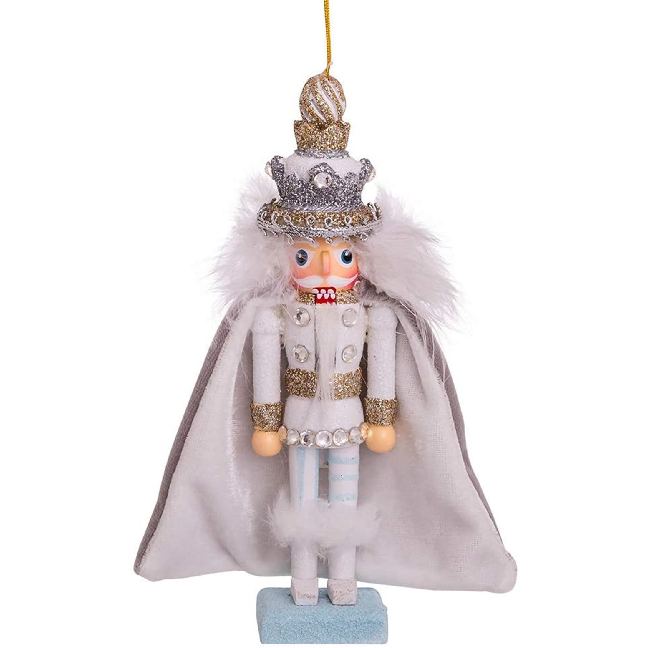 Kurt Adler Wood Ornament for Christmas Tree, Swarovski King Nutcracker