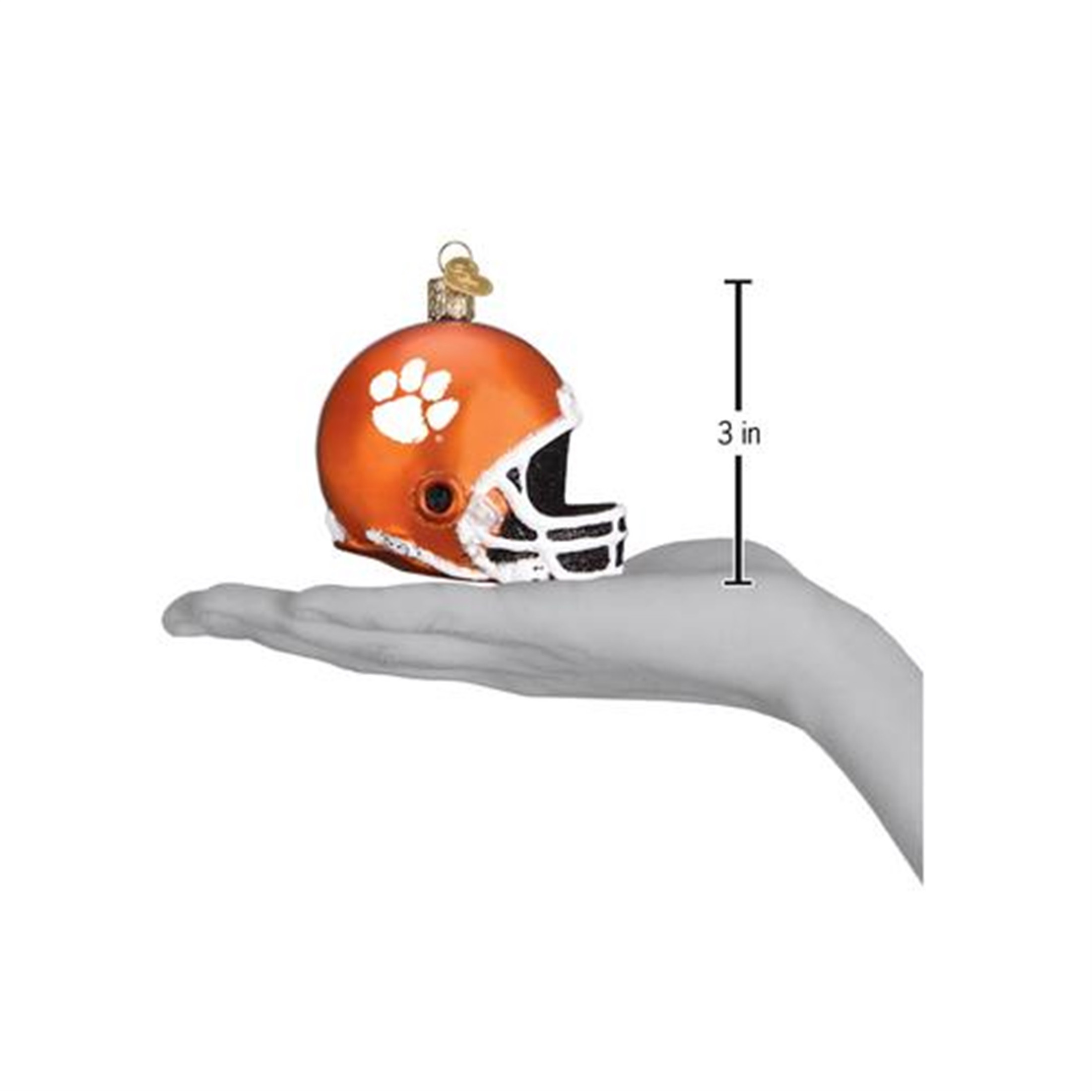Old World Christmas Glass Blown Ornament, Clemson Helmet, 3" (With OWC Gift Box)