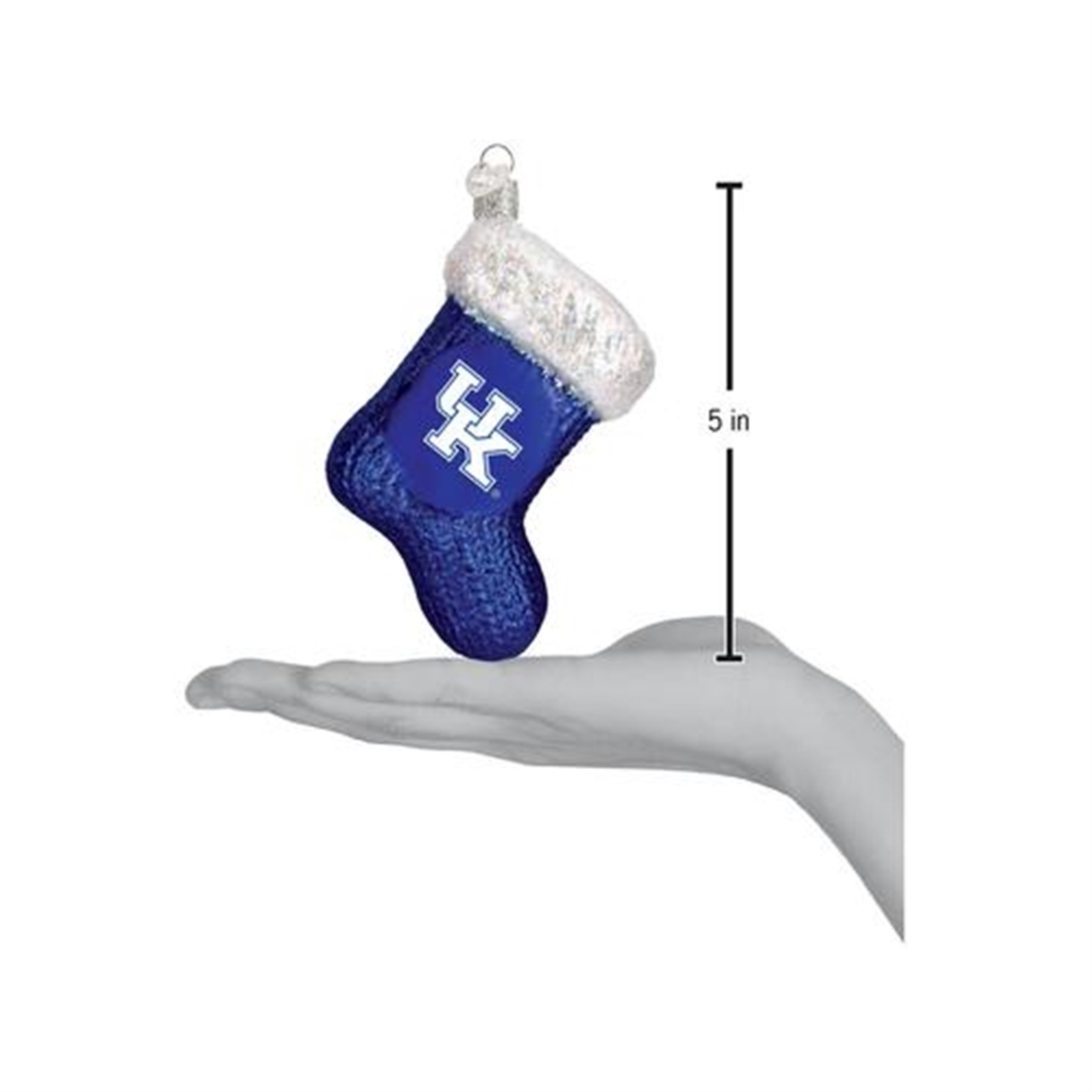 Old World Christmas Glass Blown Ornament for Christmas Tree, Kentucky Wildcat Stocking