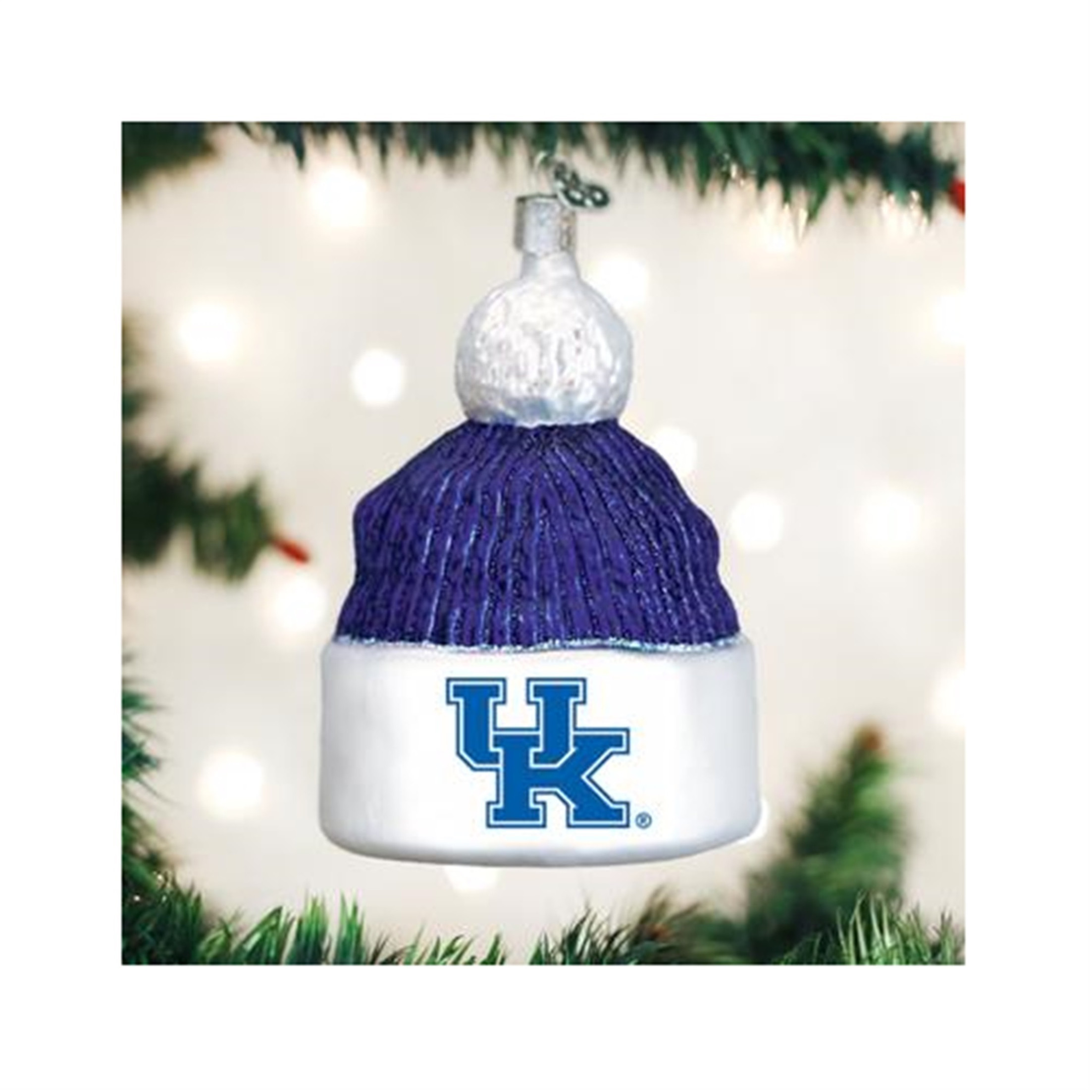 Old World Christmas Glass Blown Ornament, Kentucky Beanie, 4.5" (With OWC Gift Box)