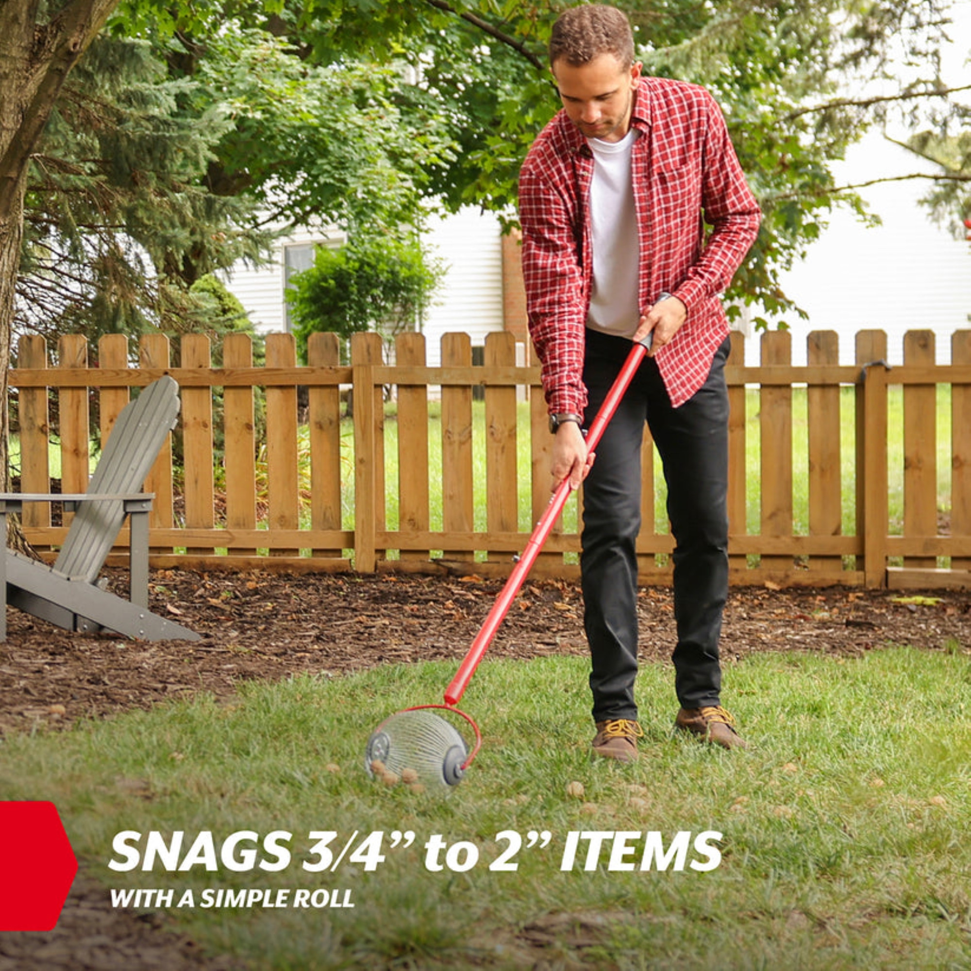 Garden Weasel Nut Gatherer Tool for Collecting Nuts and Small Objects, Medium