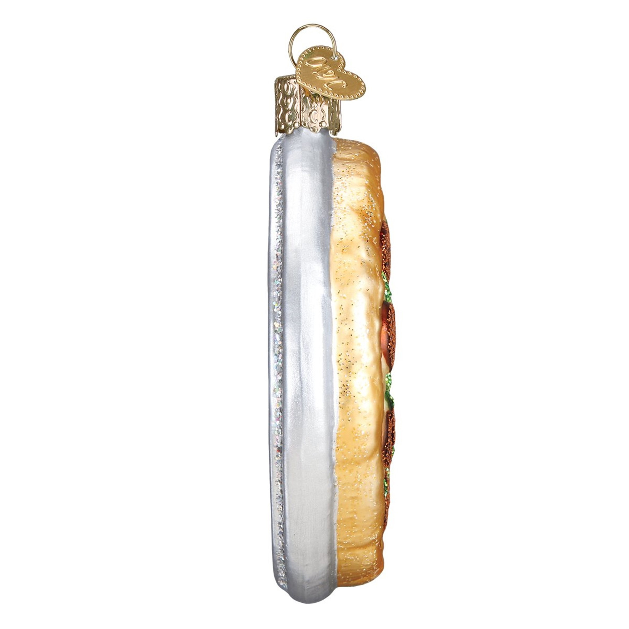 Old World Christmas Blown Glass Ornament for Christmas Tree, Pizza Pie