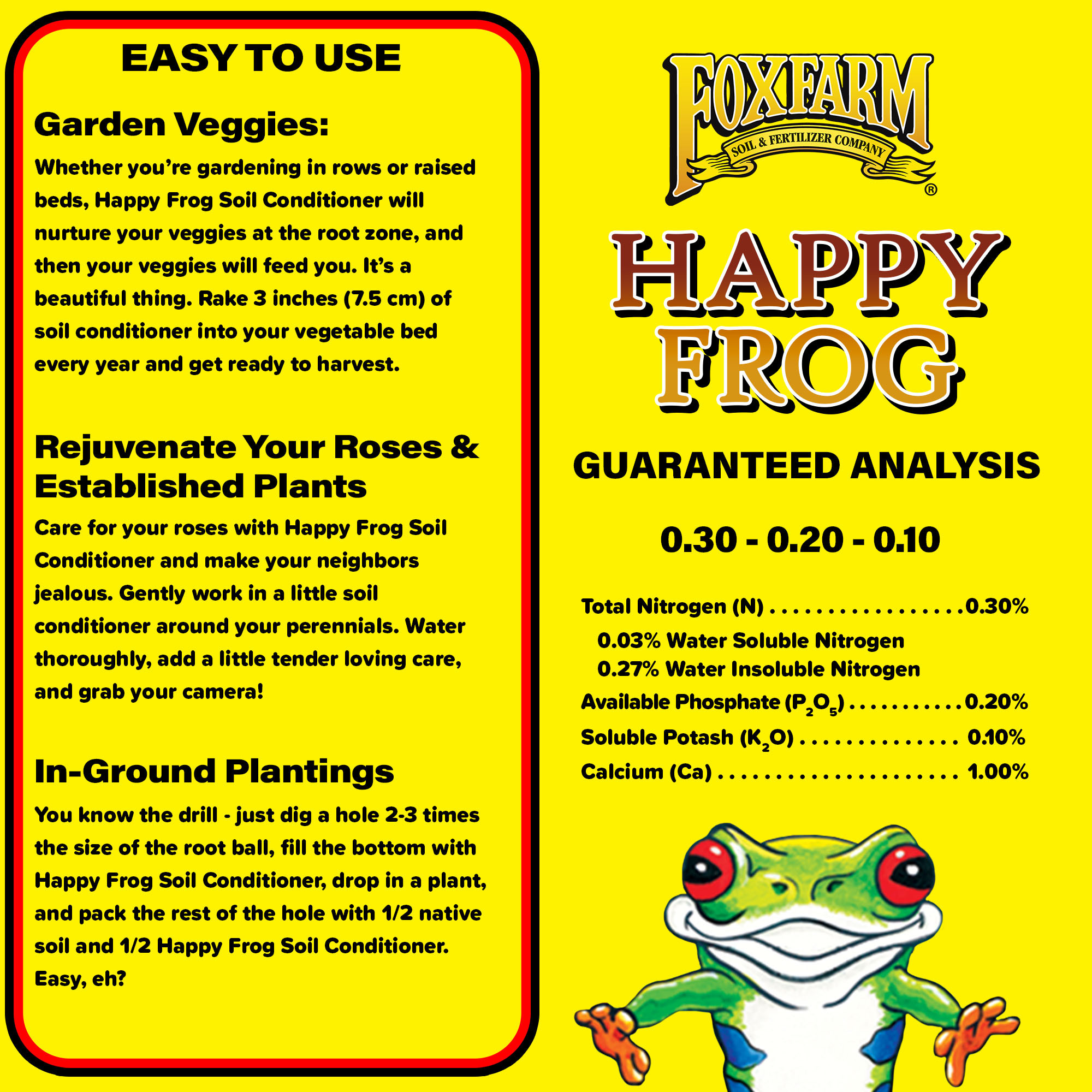 FoxFarm Happy Frog Soil Conditioner with Bat Guano and Mycorrhizae